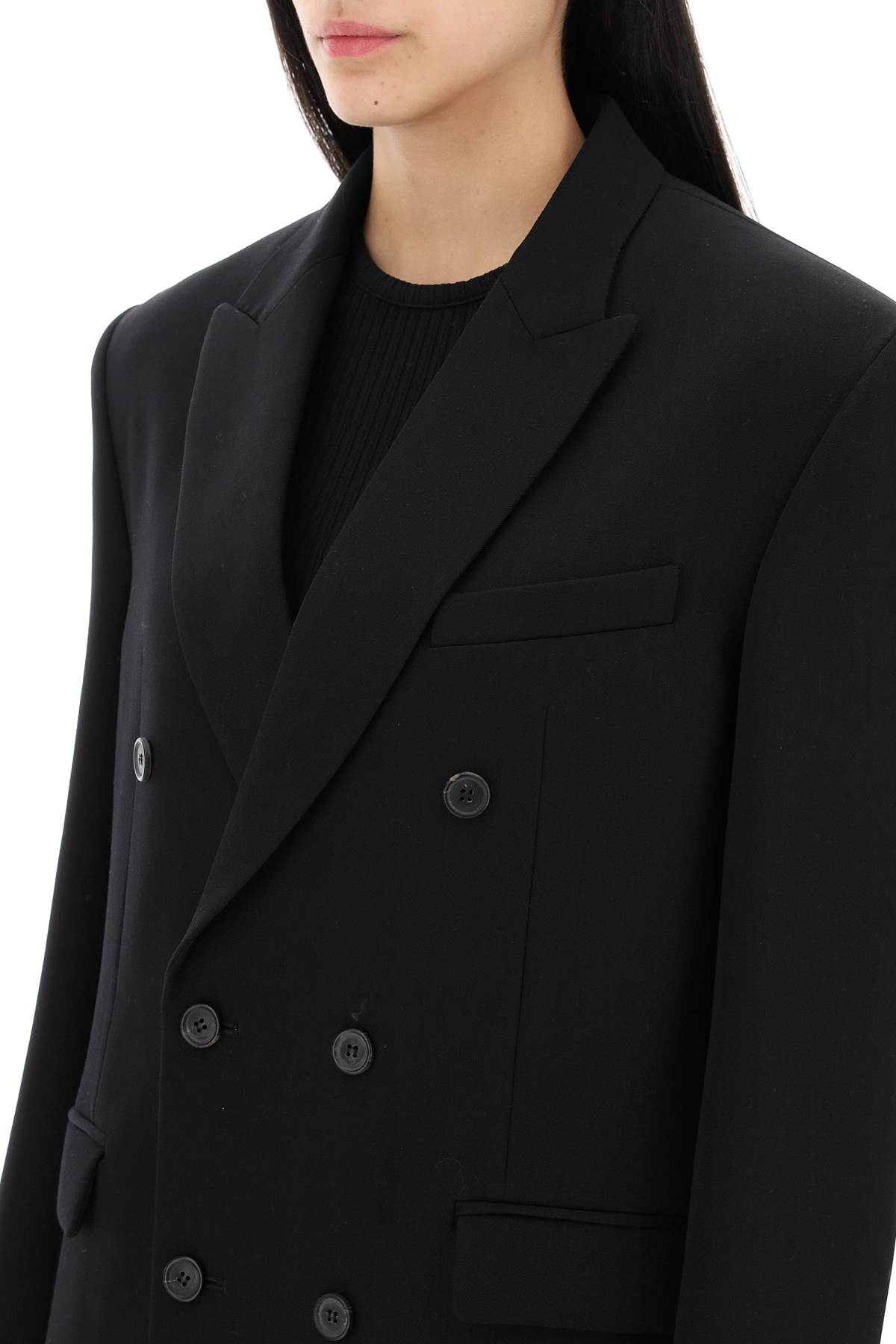 Shop Wardrobe.nyc Double-breasted Blazer In Black (black)