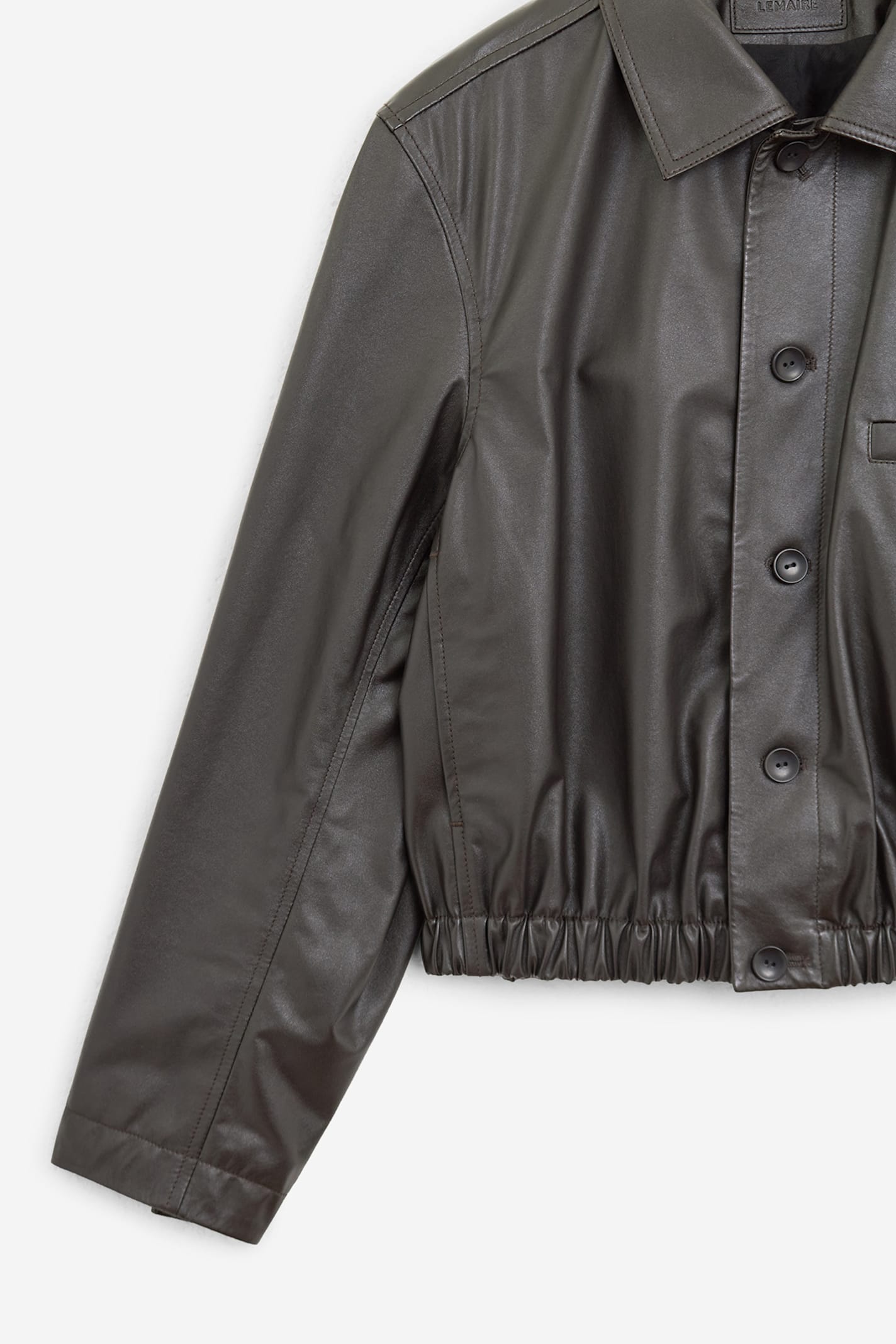 Lemaire Soft Leather Blouson Blouse In Black