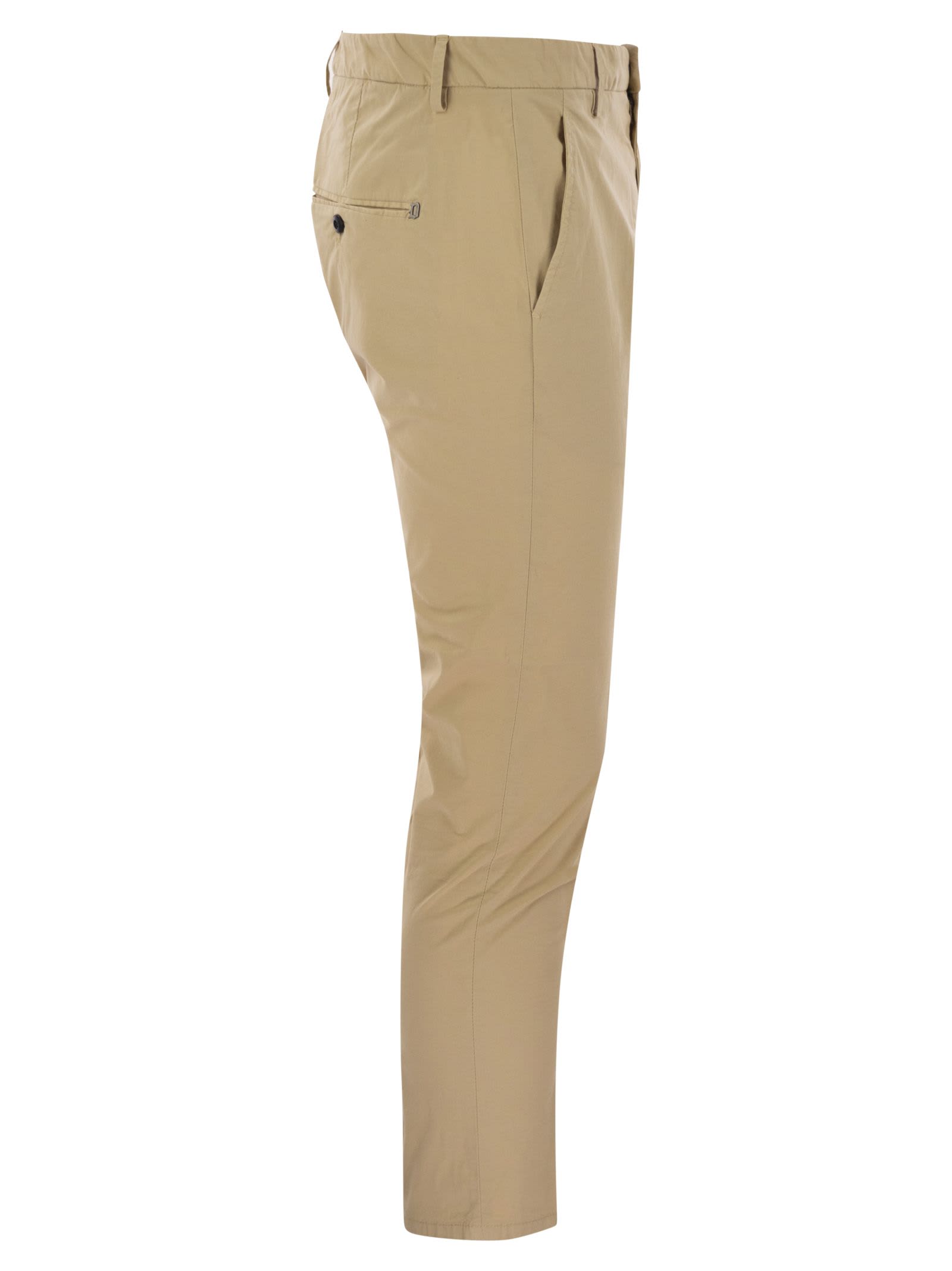 Dondup Alfredo - Slim-fit Cotton Trousers In Neutral