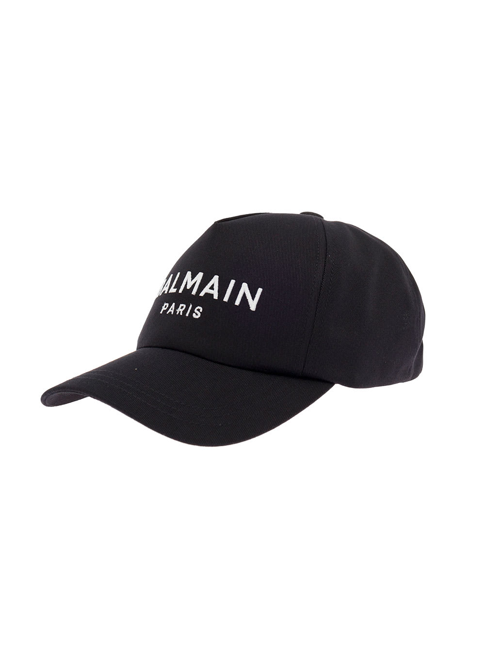 Balmain Mans Black Cotton Hat With Logo