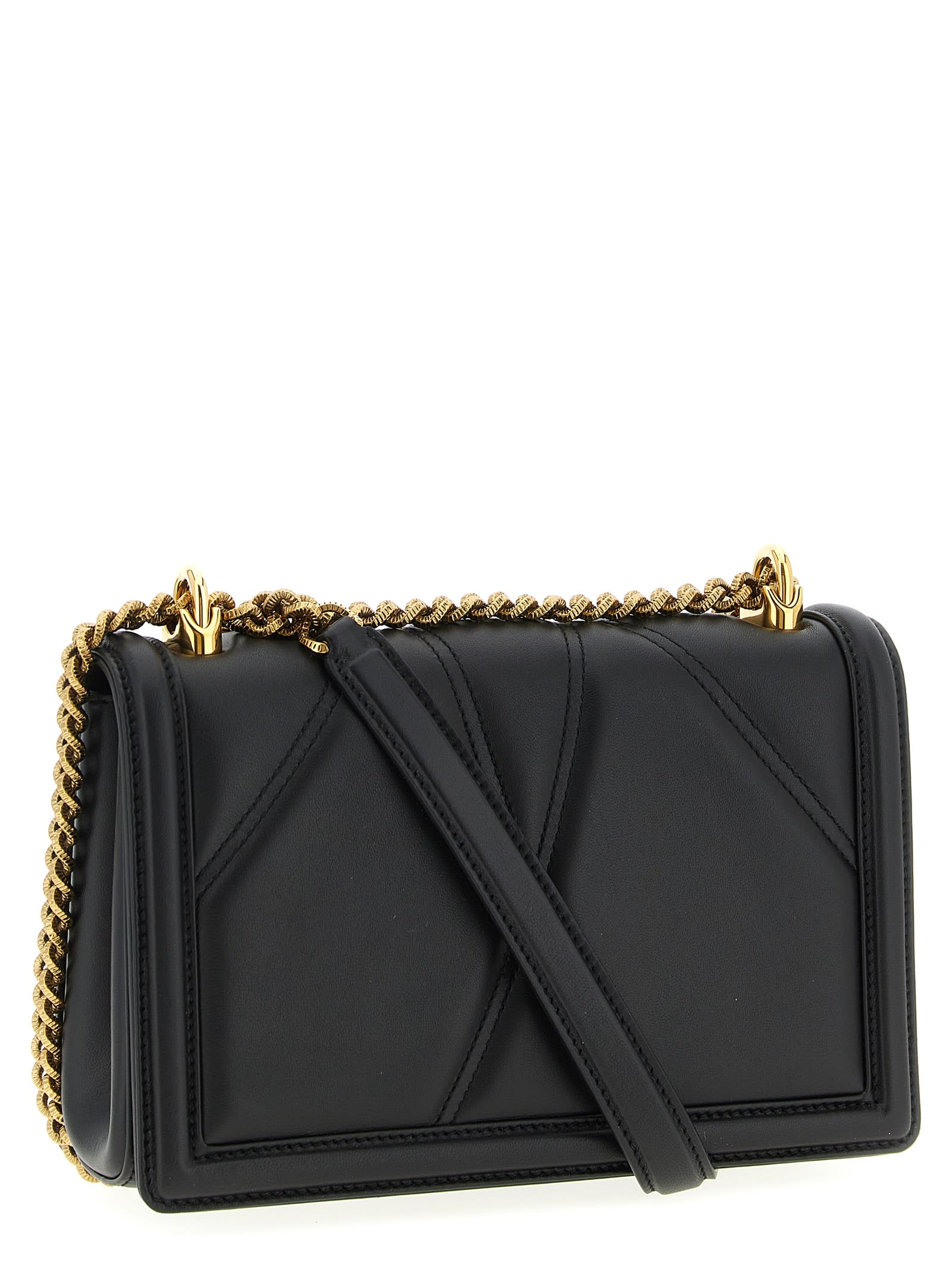 Dolce & Gabbana Devotion Medium Shoulder Bag In Black