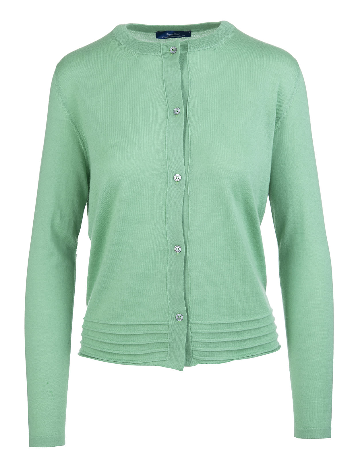 FEDELI FEDELI LIGHT BLUE ROUNDNECK CARDIGAN