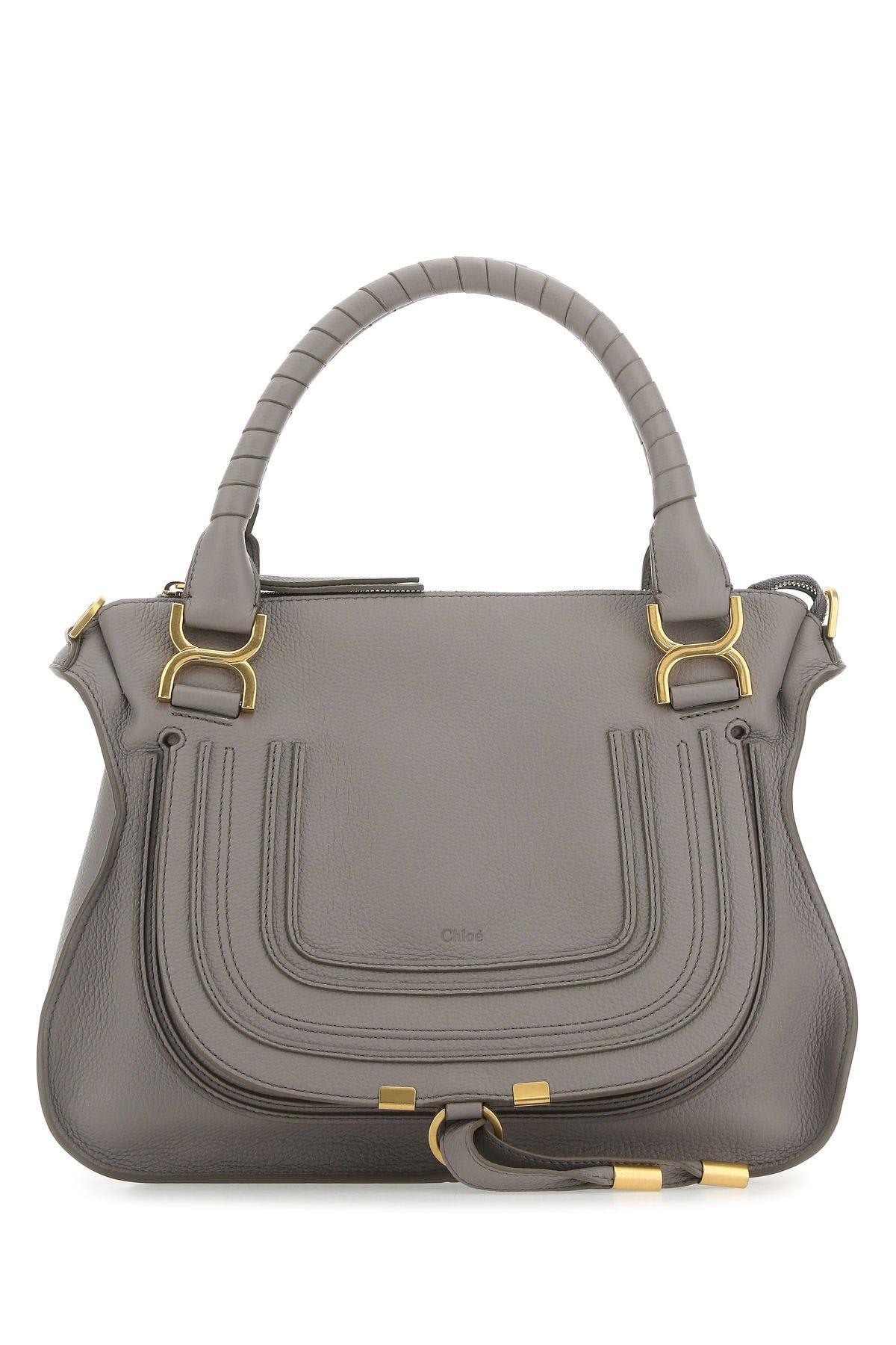 Chloé Grey Leather Medium Marcie Handbag