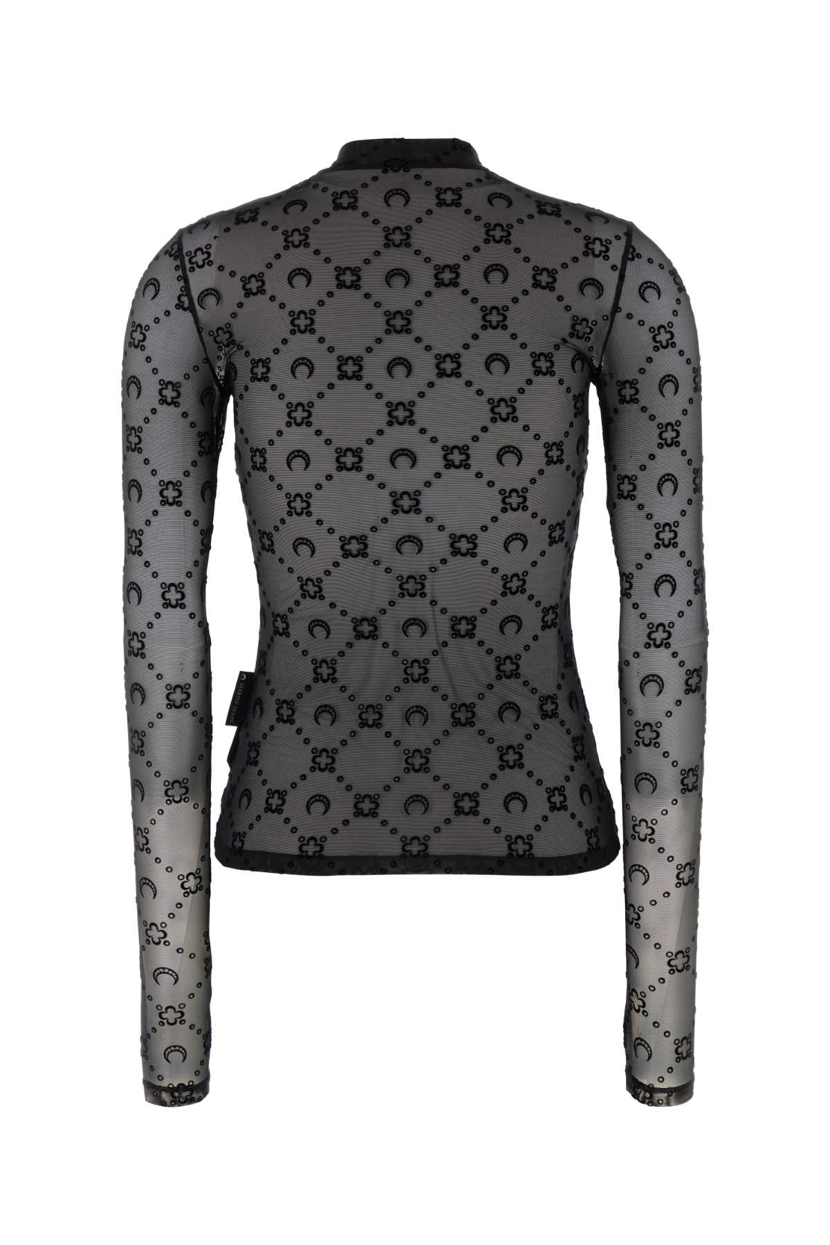 Marine Serre Black Stretch Mesh Top In Gray
