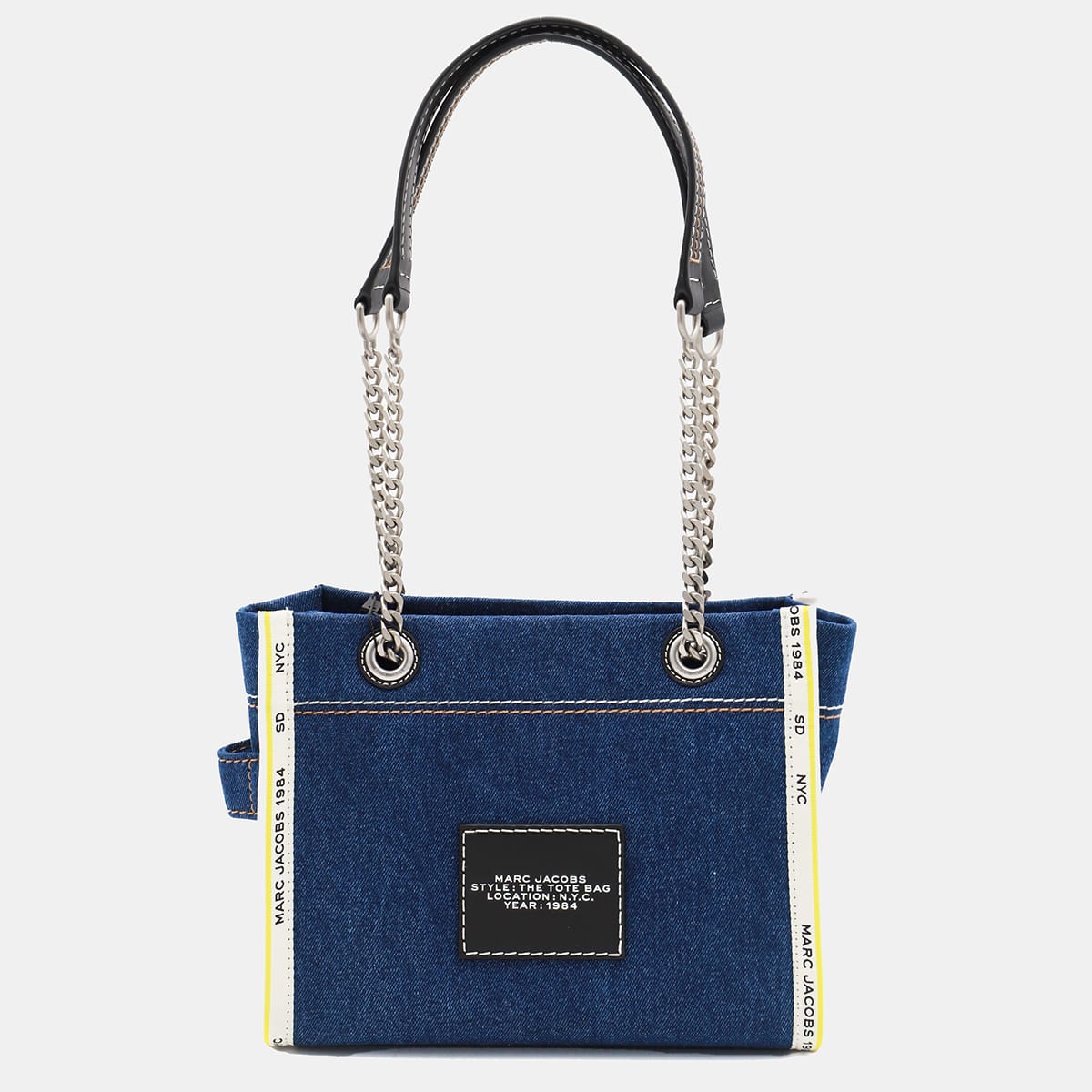 Shop Marc Jacobs Blue Cotton Denim Tote In Dark Wash