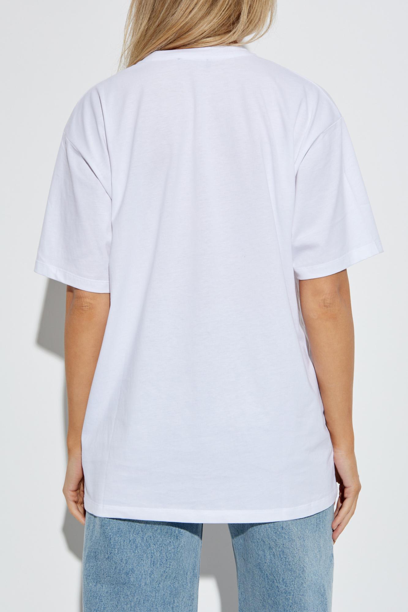Balmain Short-sleeved T-shirt With Leopard Print In White