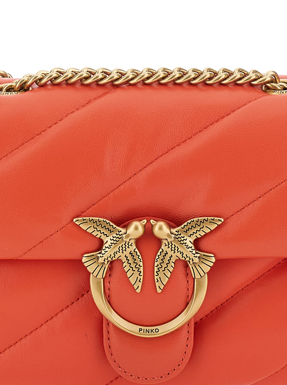 Pinko Love Puff Mini Cl Sheep Nappa In Red