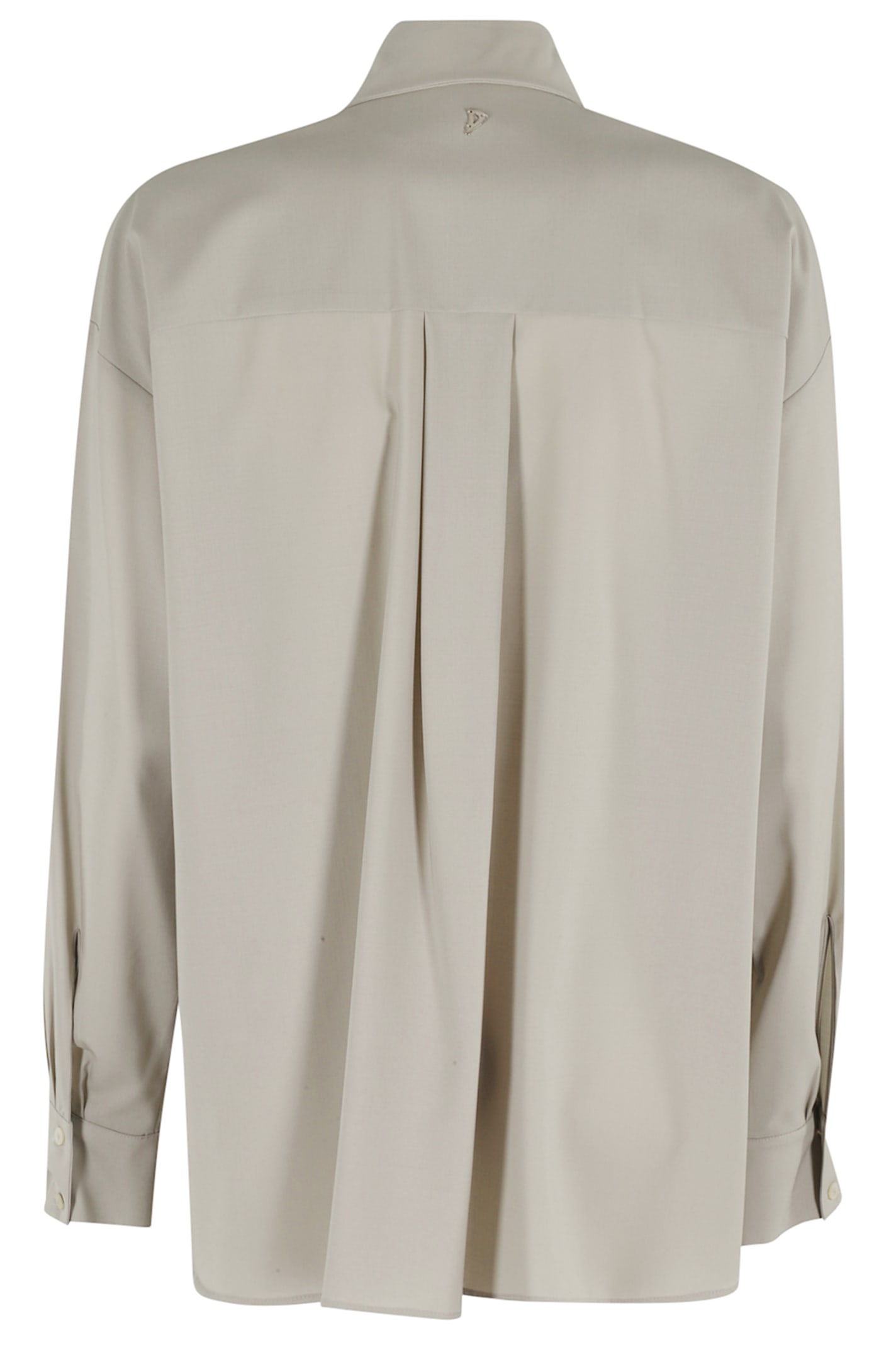 Dondup Sage Long-sleeved Shirt With Classic Collar In Gray