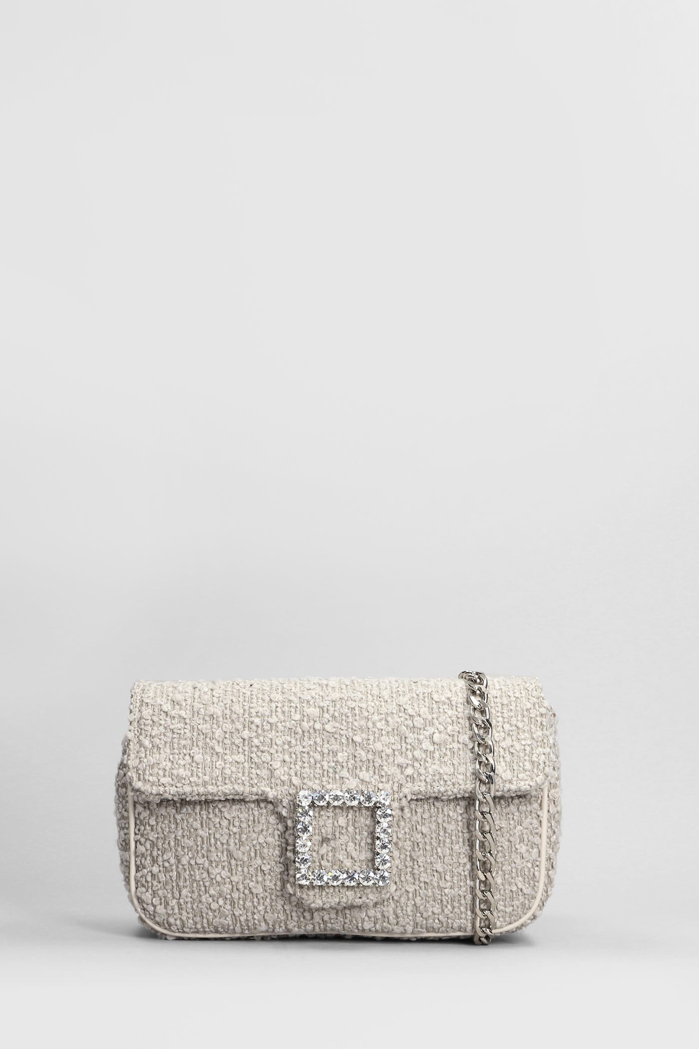 Shop Roberto Festa Lunette Shoulder Bag In Beige Wool