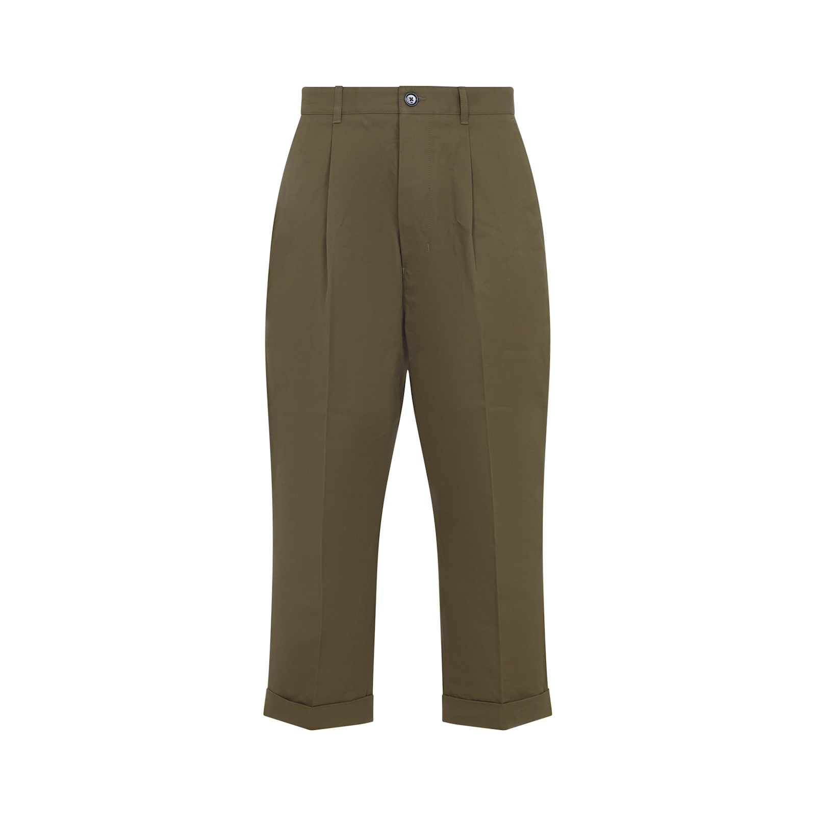 Ami Alexandre Mattiussi Oversized Carrot Trousers Cuffed Hem In Green