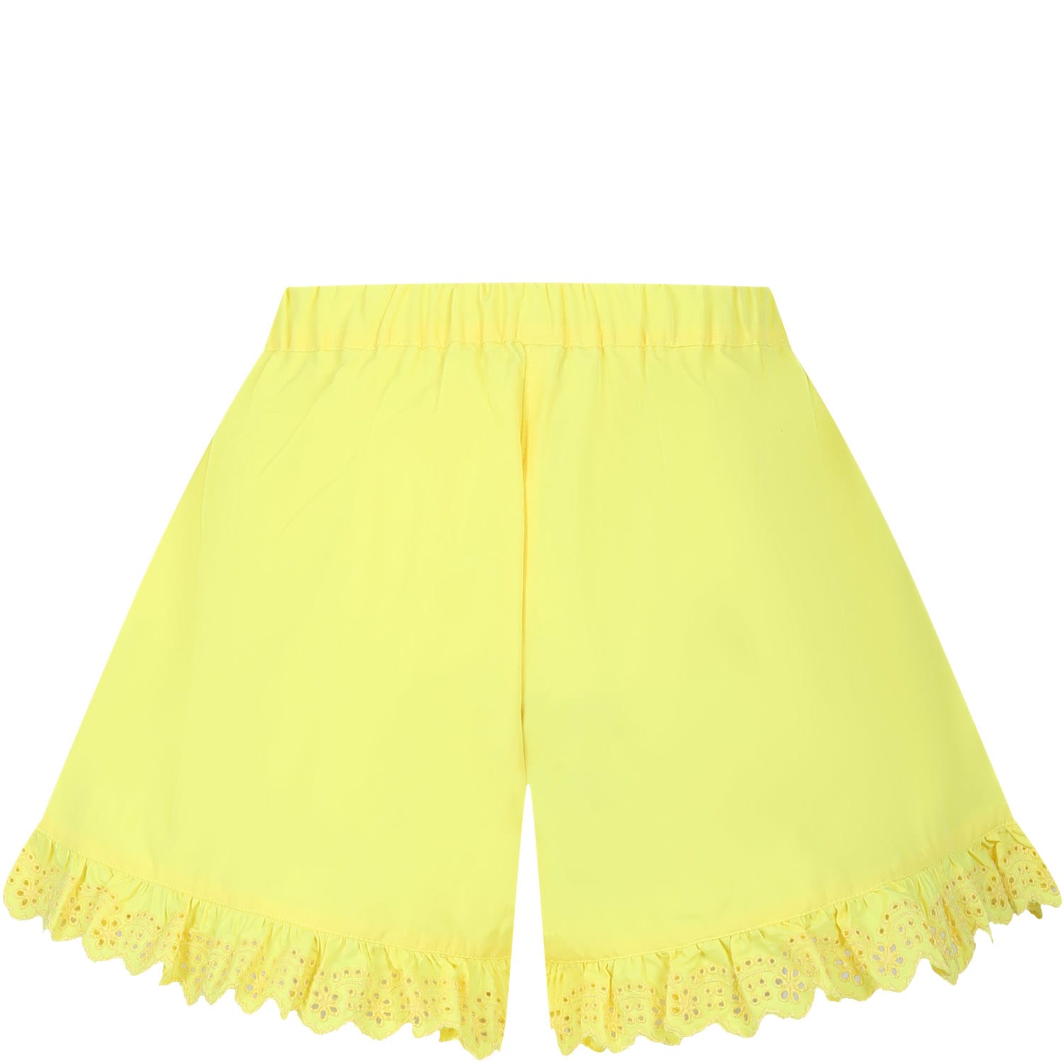 Shop Philosophy Di Lorenzo Serafini Yellow Shorts For Girl With Logo