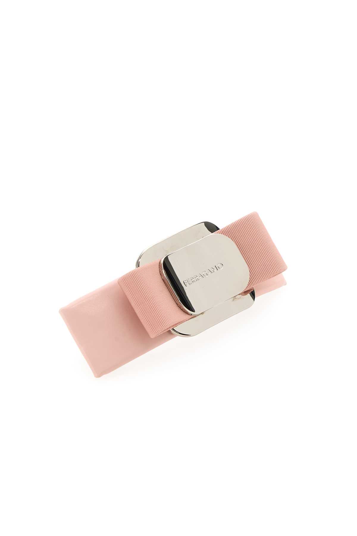 Ferragamo Pink Leather Hair Clip In Nylundpink