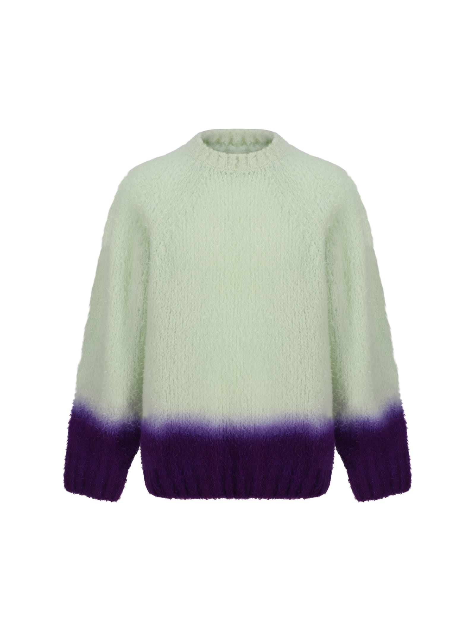 Shop Sacai Sweater In L/green×purple