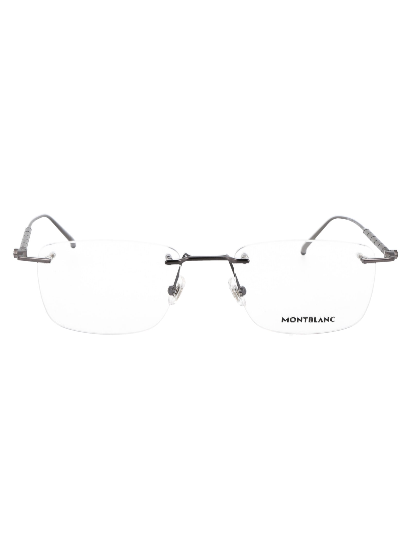 Shop Montblanc Mb0215o Glasses In 003 Ruthenium Ruthenium Transparent