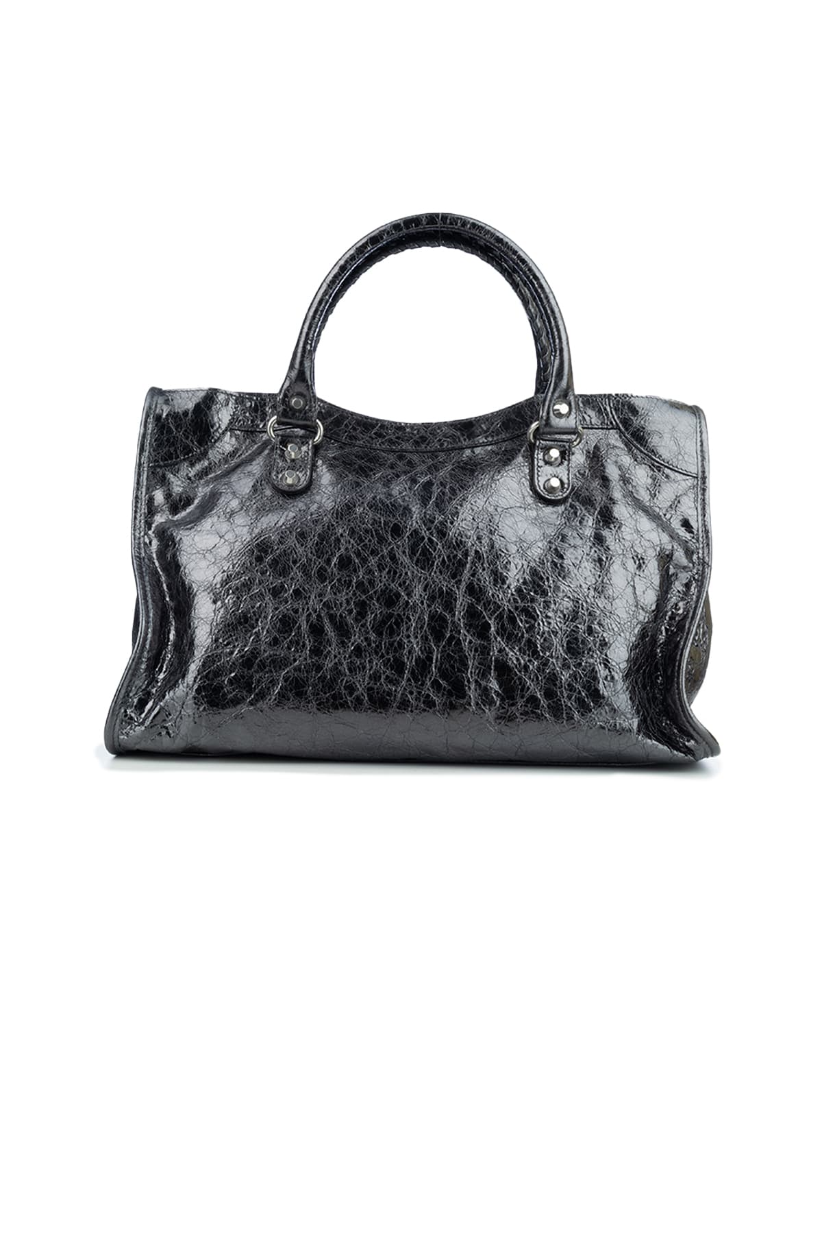 Balenciaga Le City Metallic-effect Top-handle Small Tote Bag In Gray