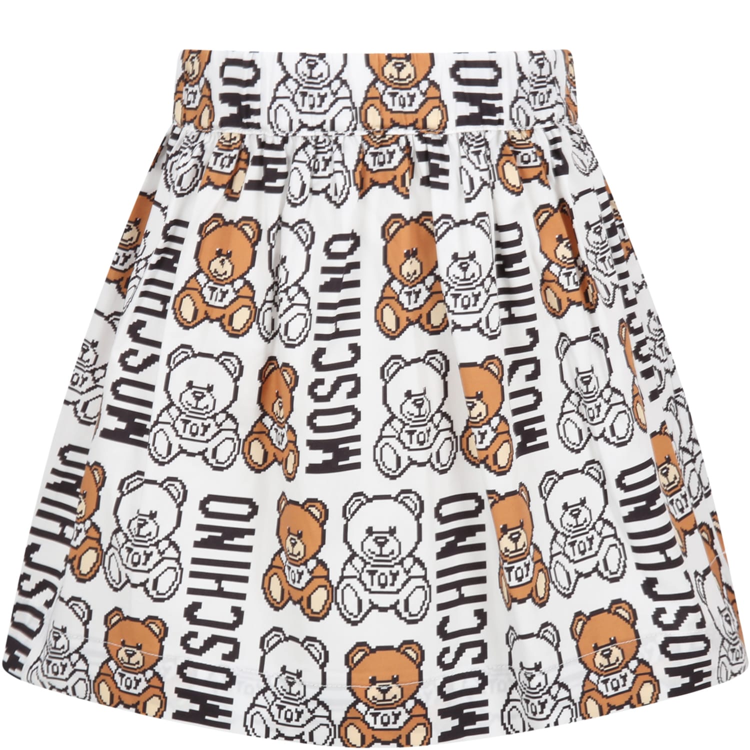 Moschino White Skirt For Girl With Teddy Bears