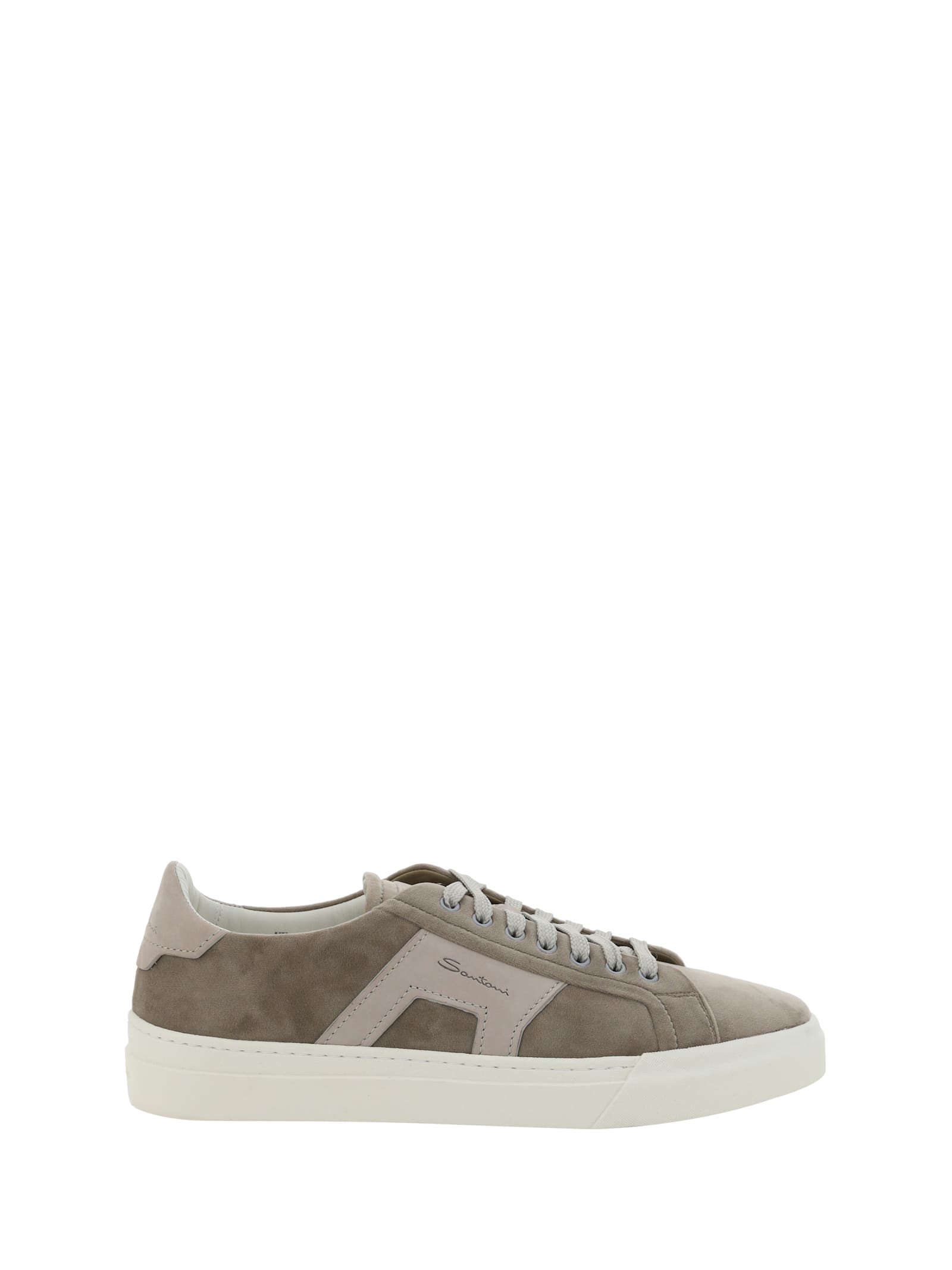 Shop Santoni Sneakers In Beige