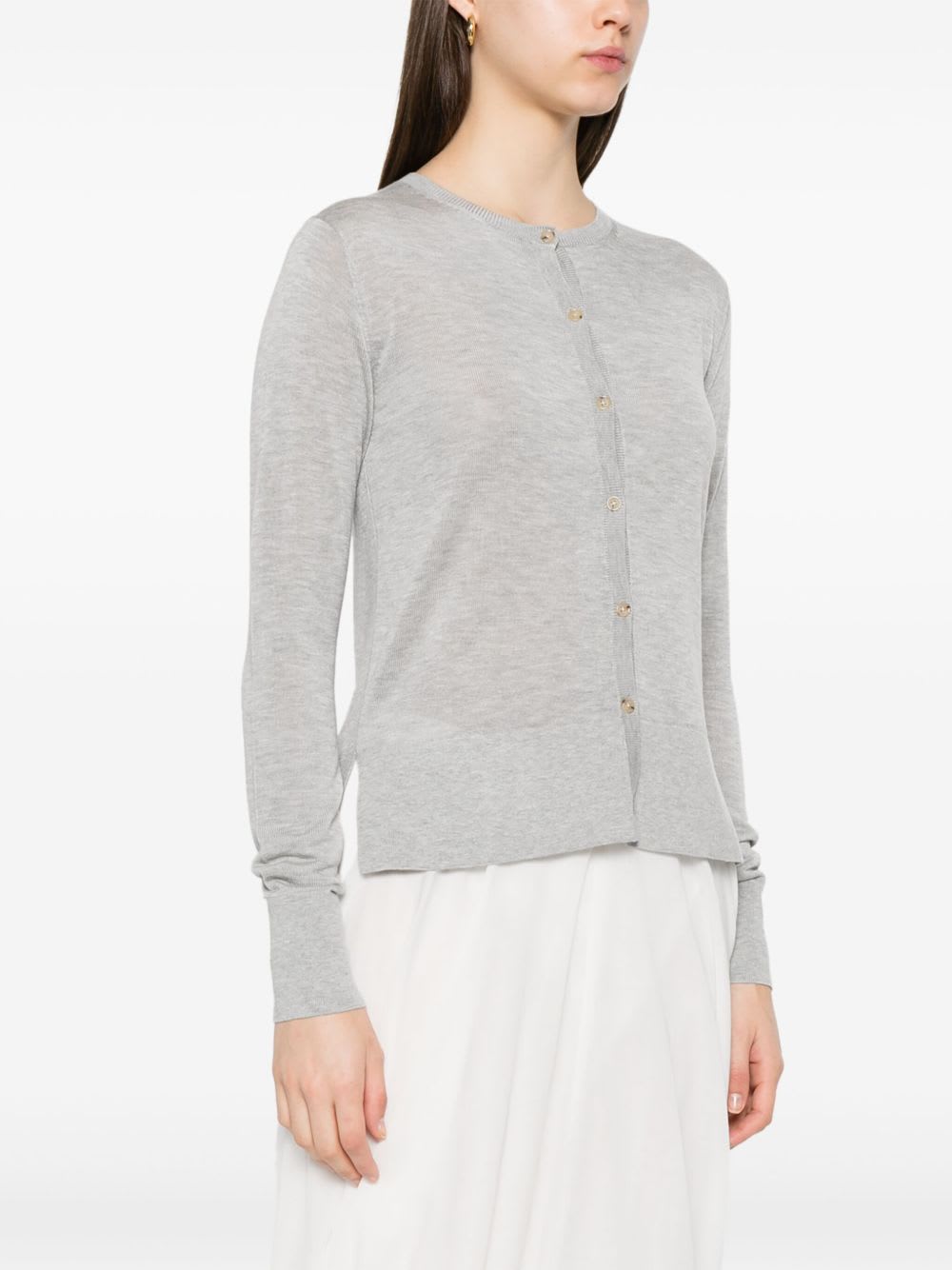 Totême Toteme Women Crewneck Cardigan In Gray