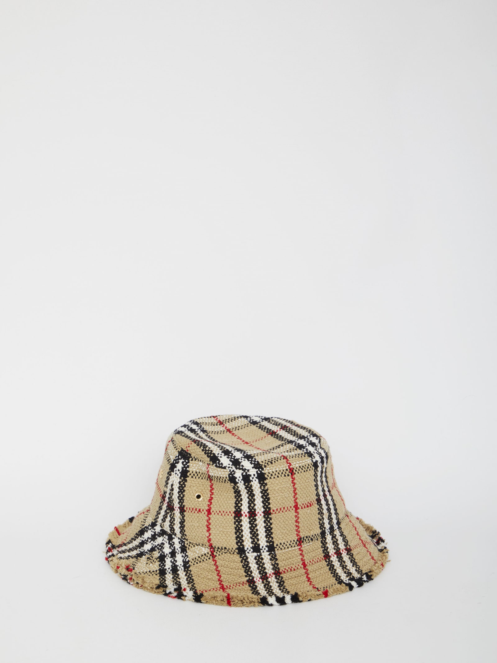 Shop Burberry Bouclé Bucket Hat In Beige