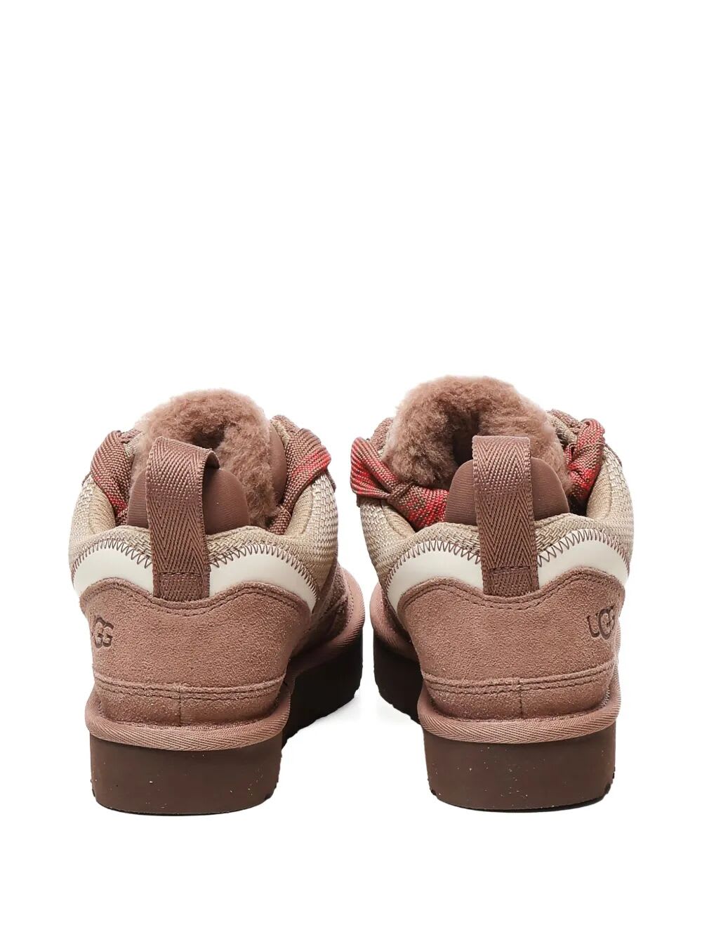 Ugg Ribbon-lace Leather Sneakers In Brown