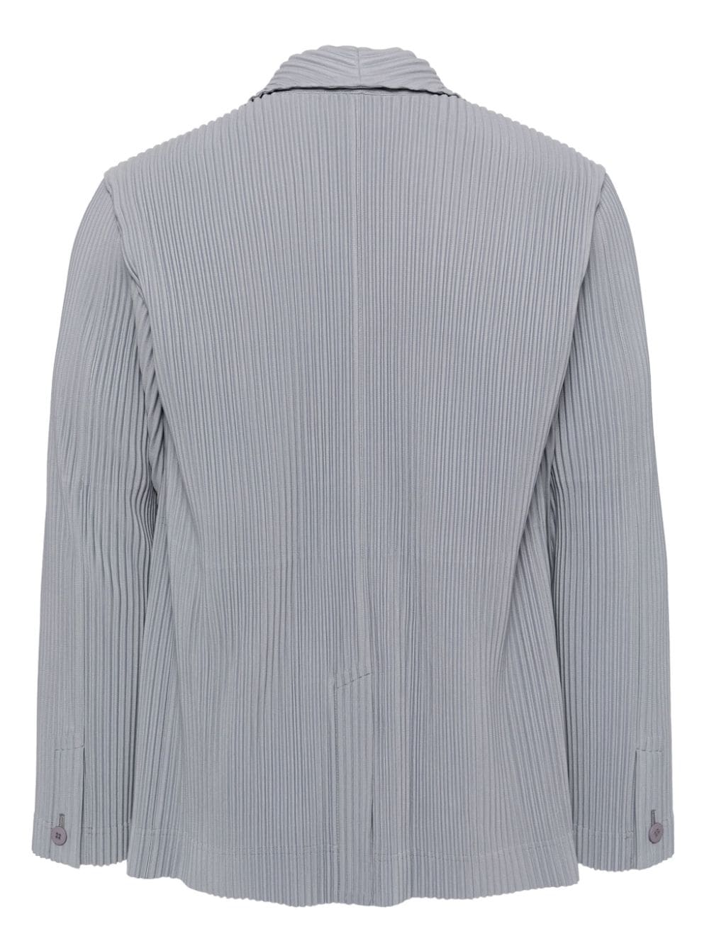 Issey Miyake Pleated Single-breasted Blazer Jacket In Gray