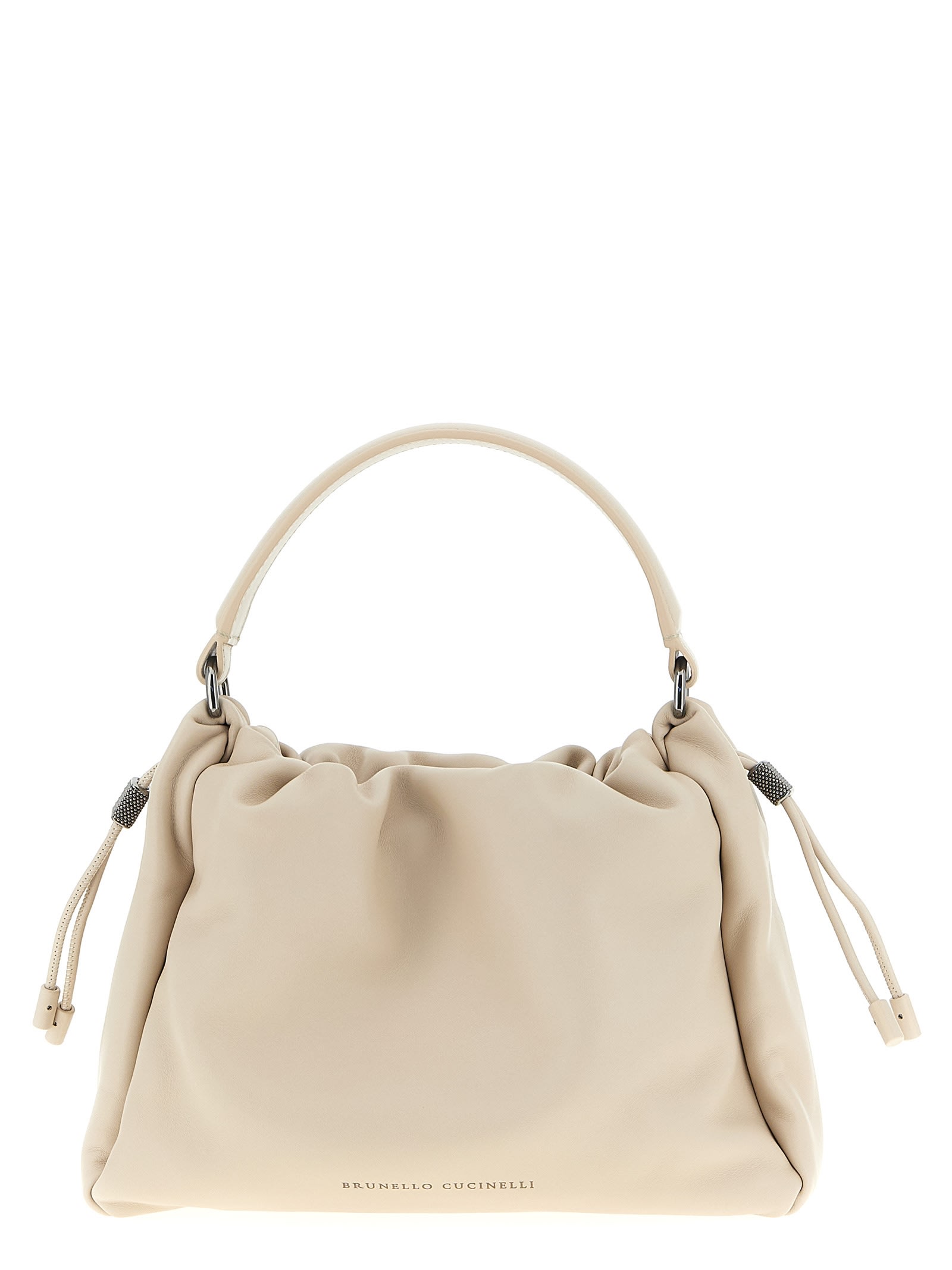 Brunello Cucinelli Bucket Mellow Small Handbag In Sand
