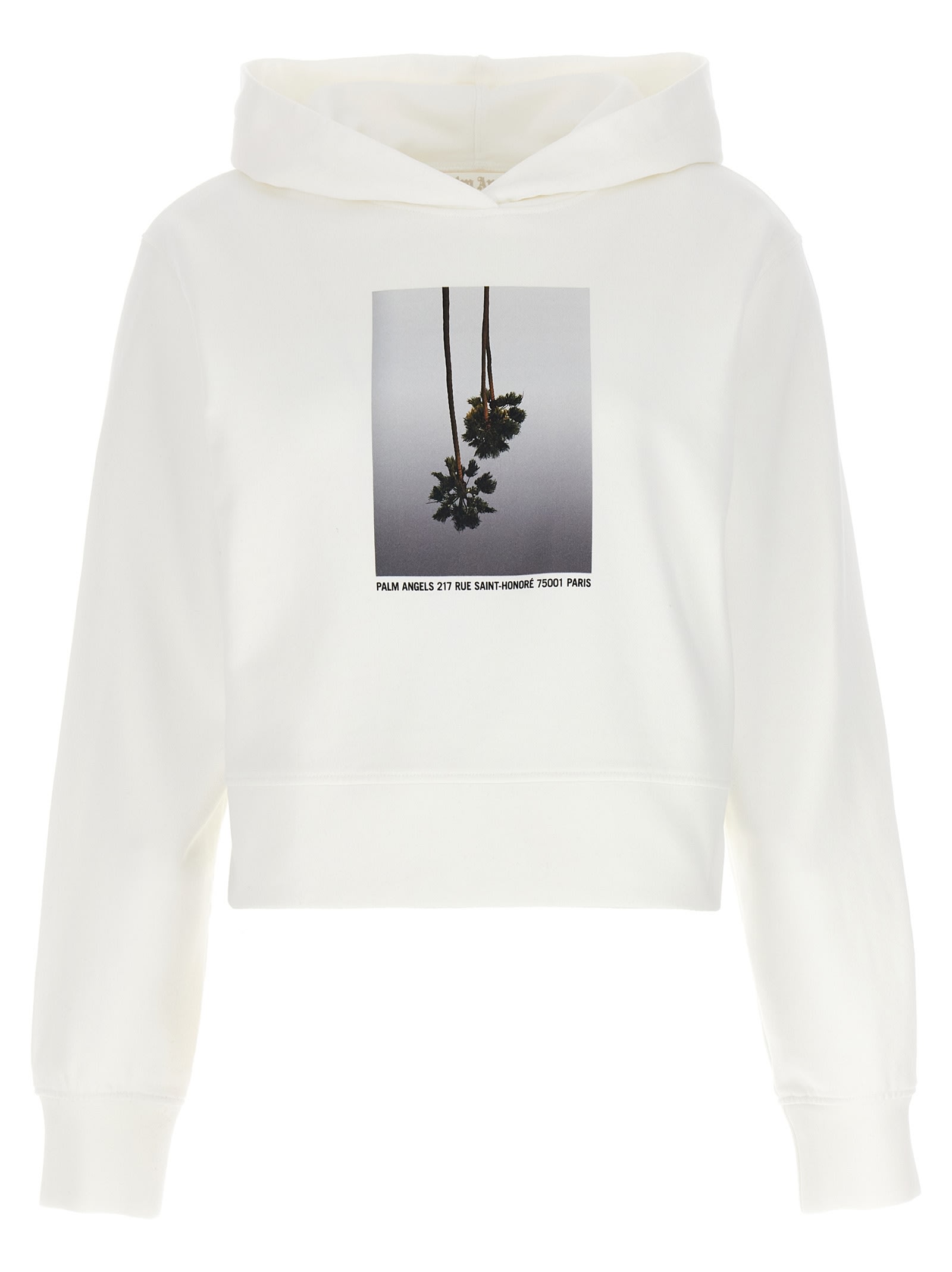 Shop Palm Angels Mirage Hoodie In White