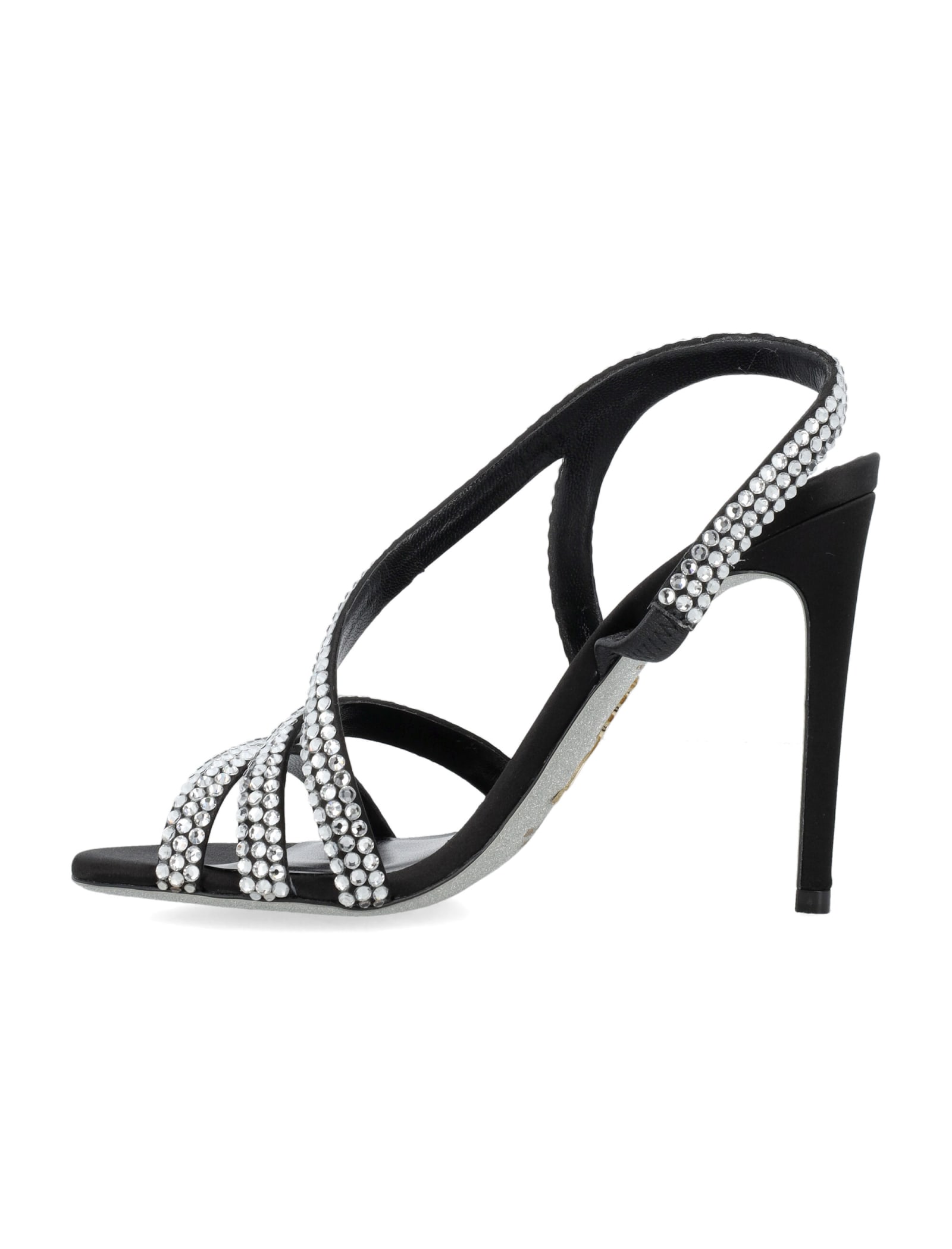 Shop René Caovilla Crystal Sandal In Black Crystal