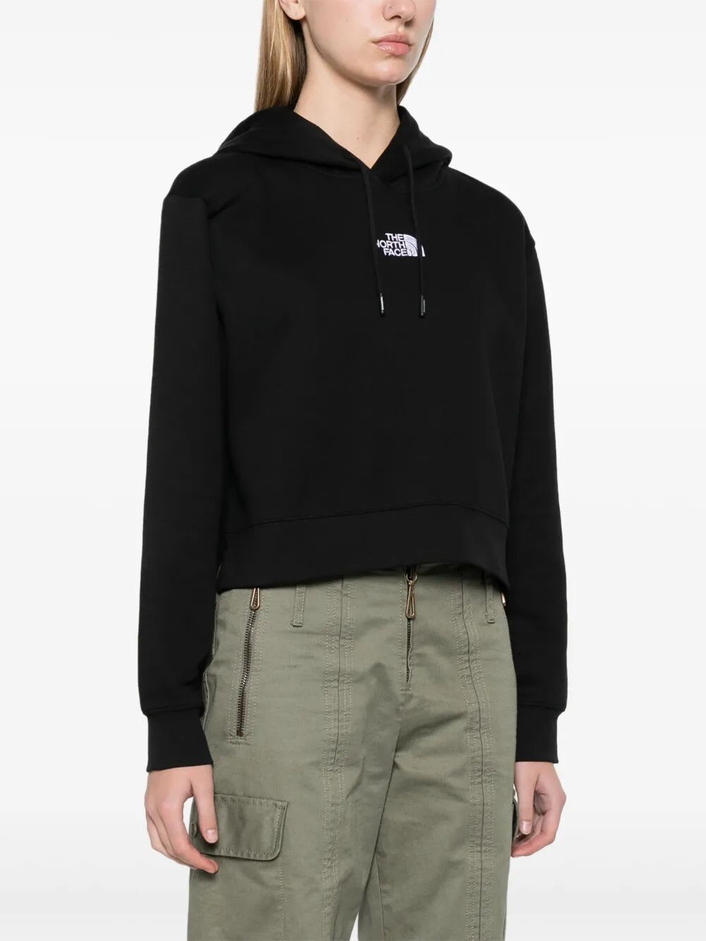 The North Face Black Cotton Blend Jersey Sweatshirt In Black