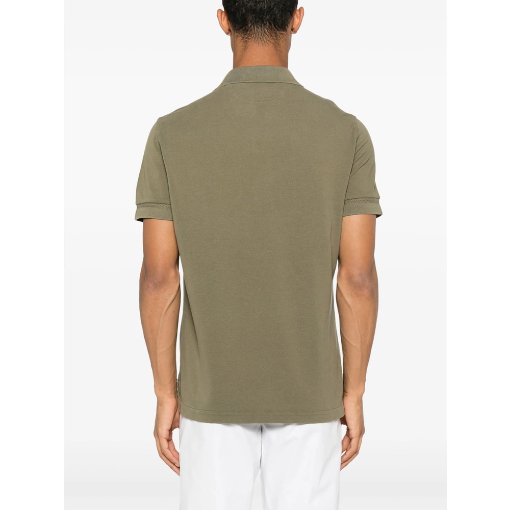 Tom Ford Classic Pique Polo With Tailored Fit In Green