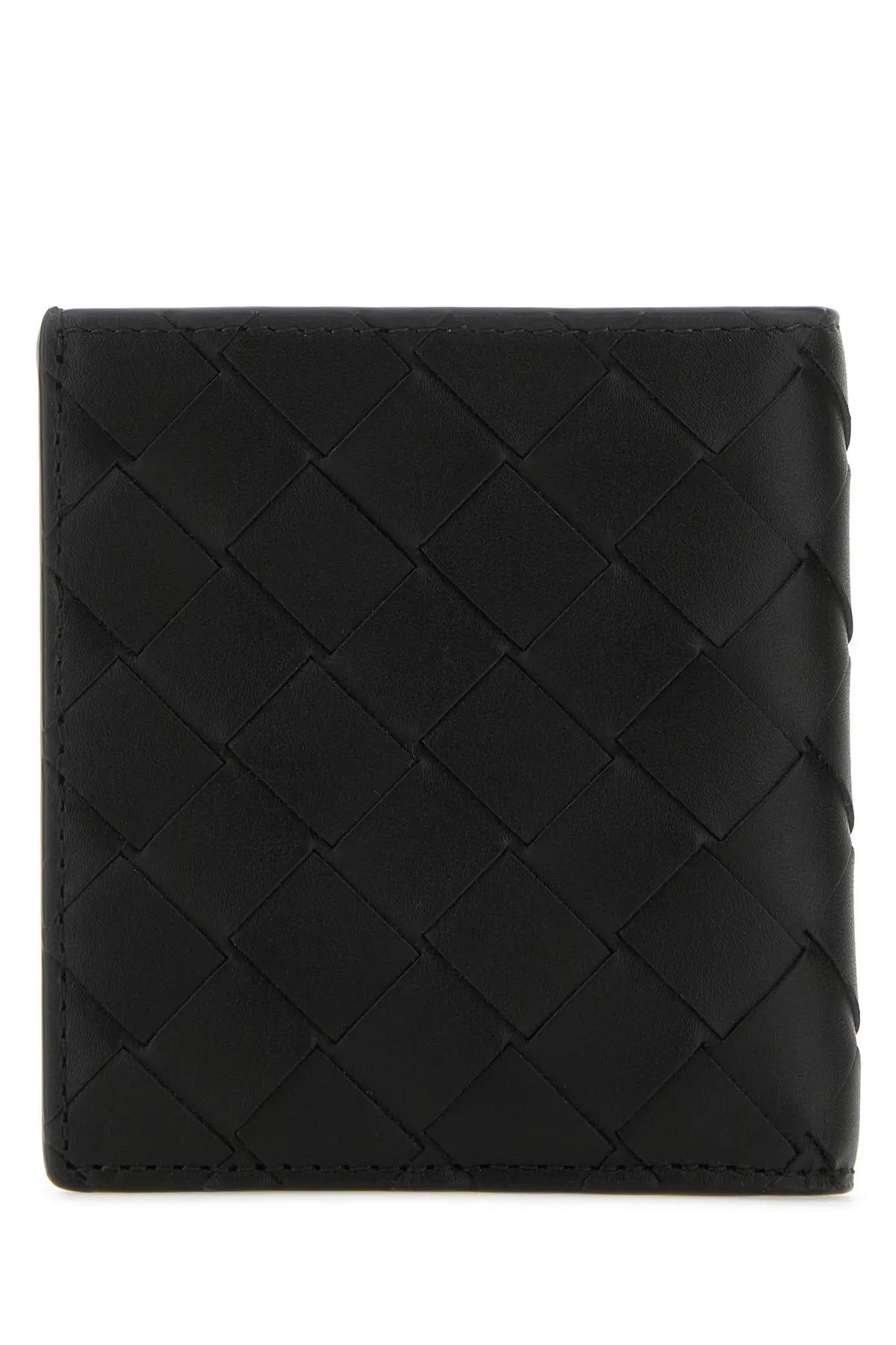 Shop Bottega Veneta Black Leather Intrecciato Wallet