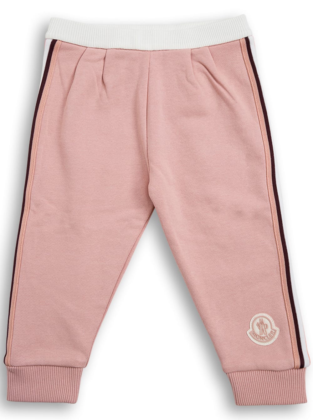 Moncler Pink Cotton Jogger With Logo Patch