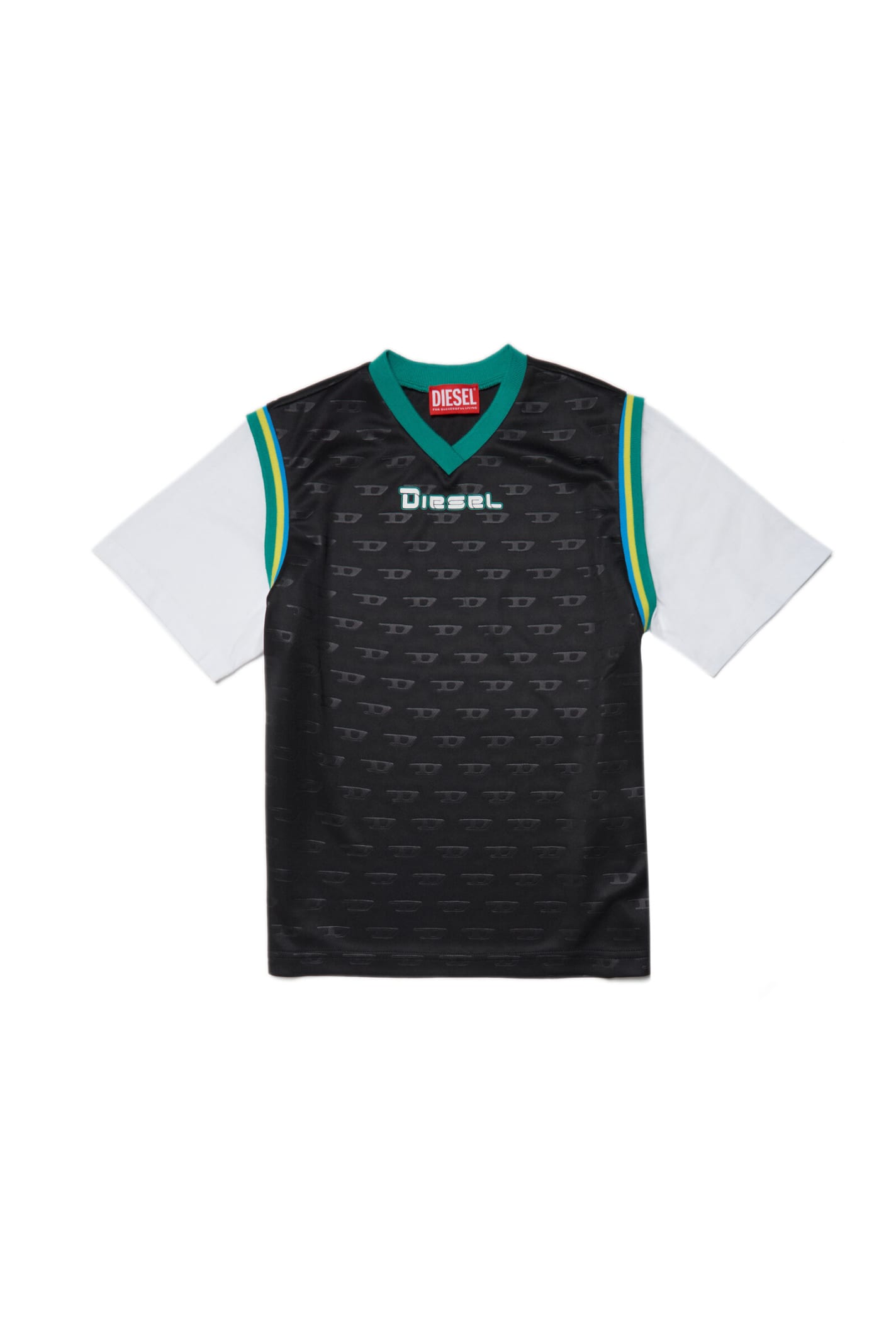 DIESEL TENNIX OVER T-SHIRT DIESEL BASKETBALL T-SHIRT IN TECHNICAL FABRIC WITH ALLOVER LOGO