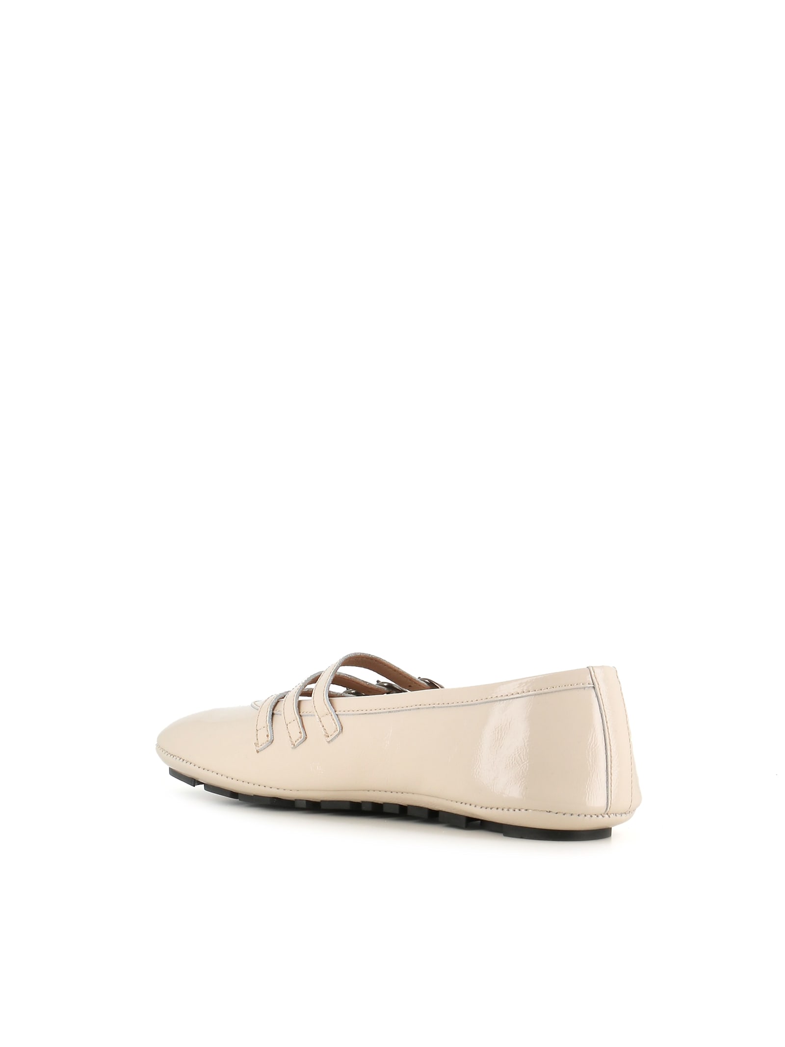 Alexander Hotto Three-buckle Ballet Flats In Ivory