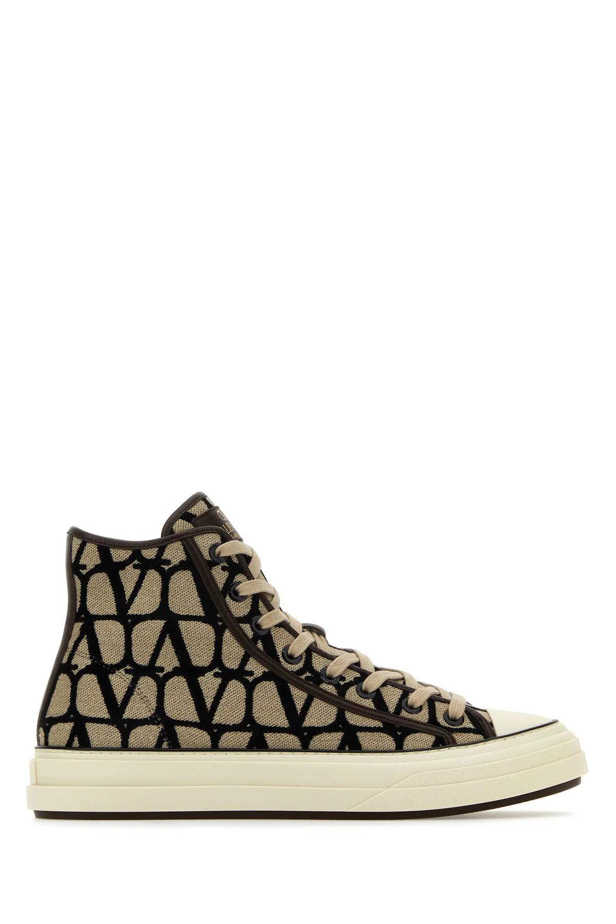 Valentino Toile Iconographe High Upper Board Shoes In Beige
