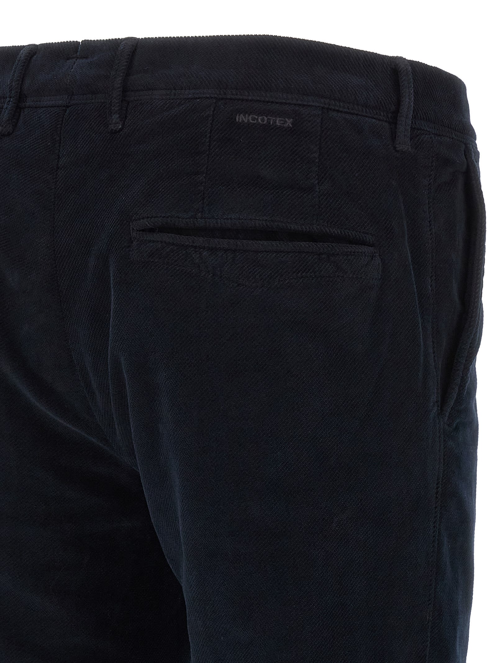 Incotex Velvet Trousers In Black
