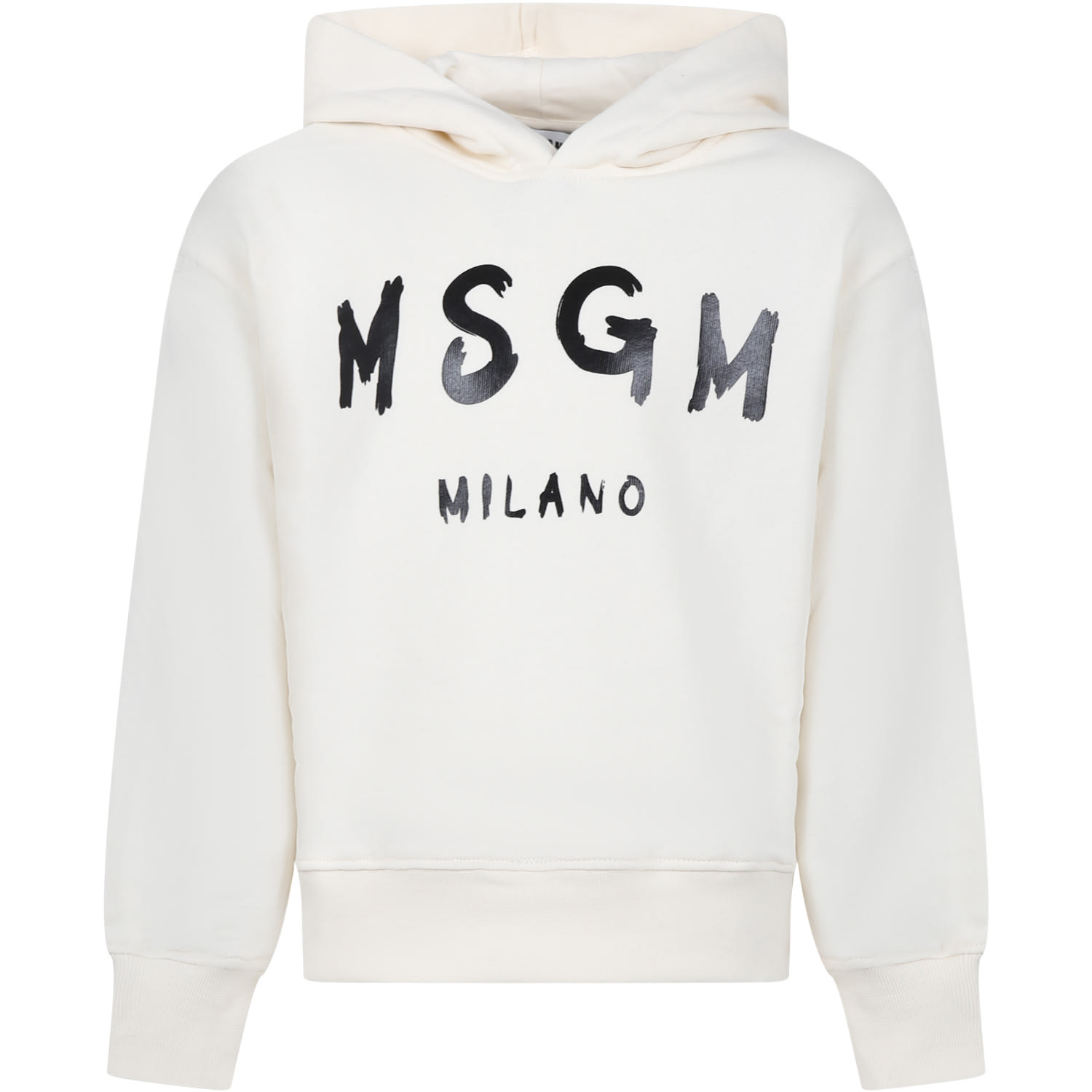 Msgm Ivory Sweatshirt For Kids With Logo