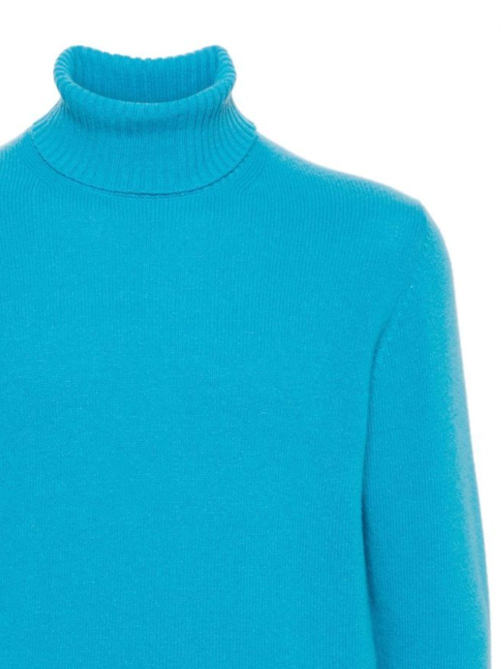 Shop Nuur Long Sleeves Turtle Neck In Turquoise