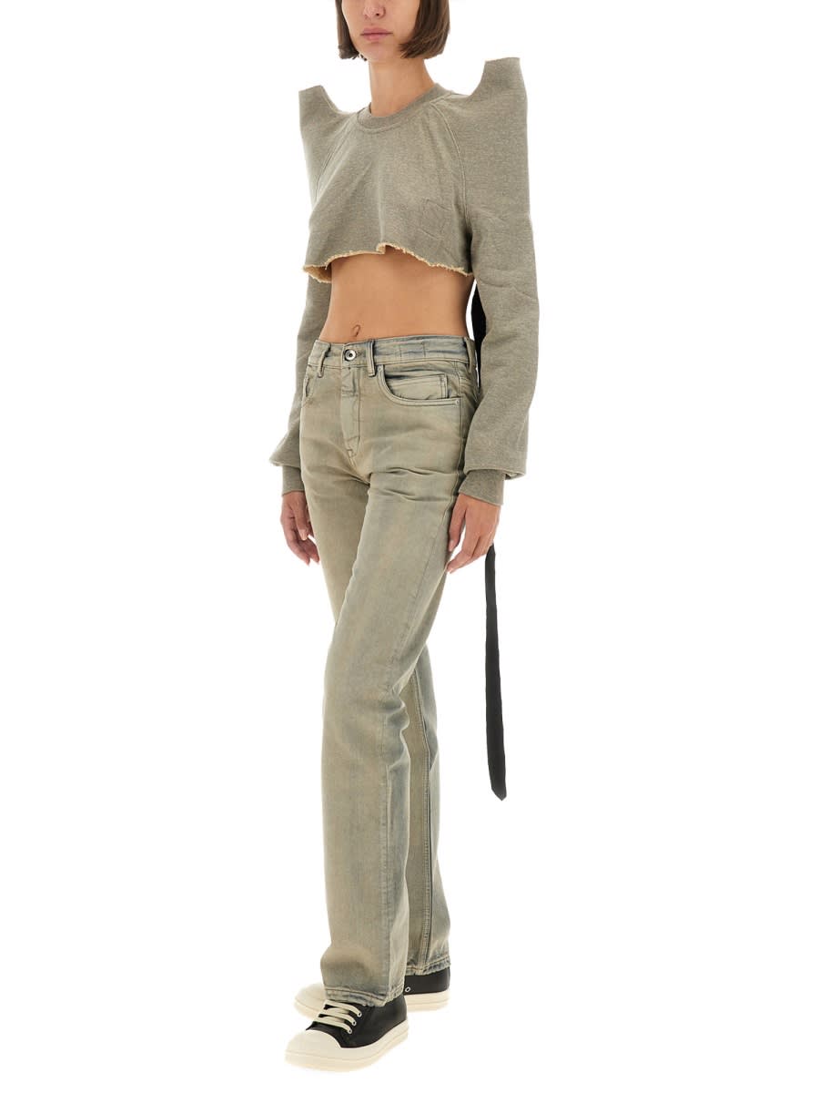 Drkshdw Cropped Tecsweat Sweatshirt In Gray