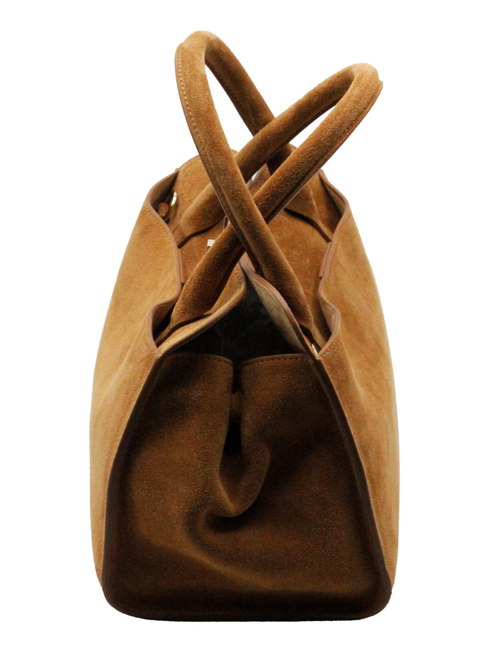 Fabiana Filippi Suede Leather Handbag In Brown