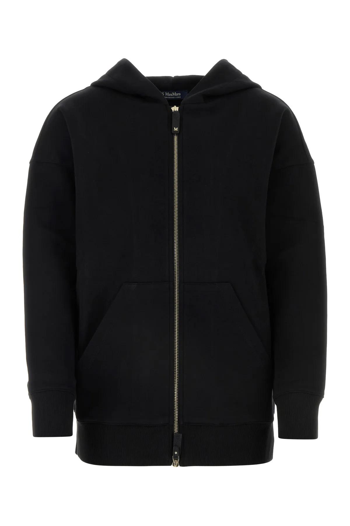 Shop 's Max Mara Black Cotton Blend Doppia Oversize Sweatshirt