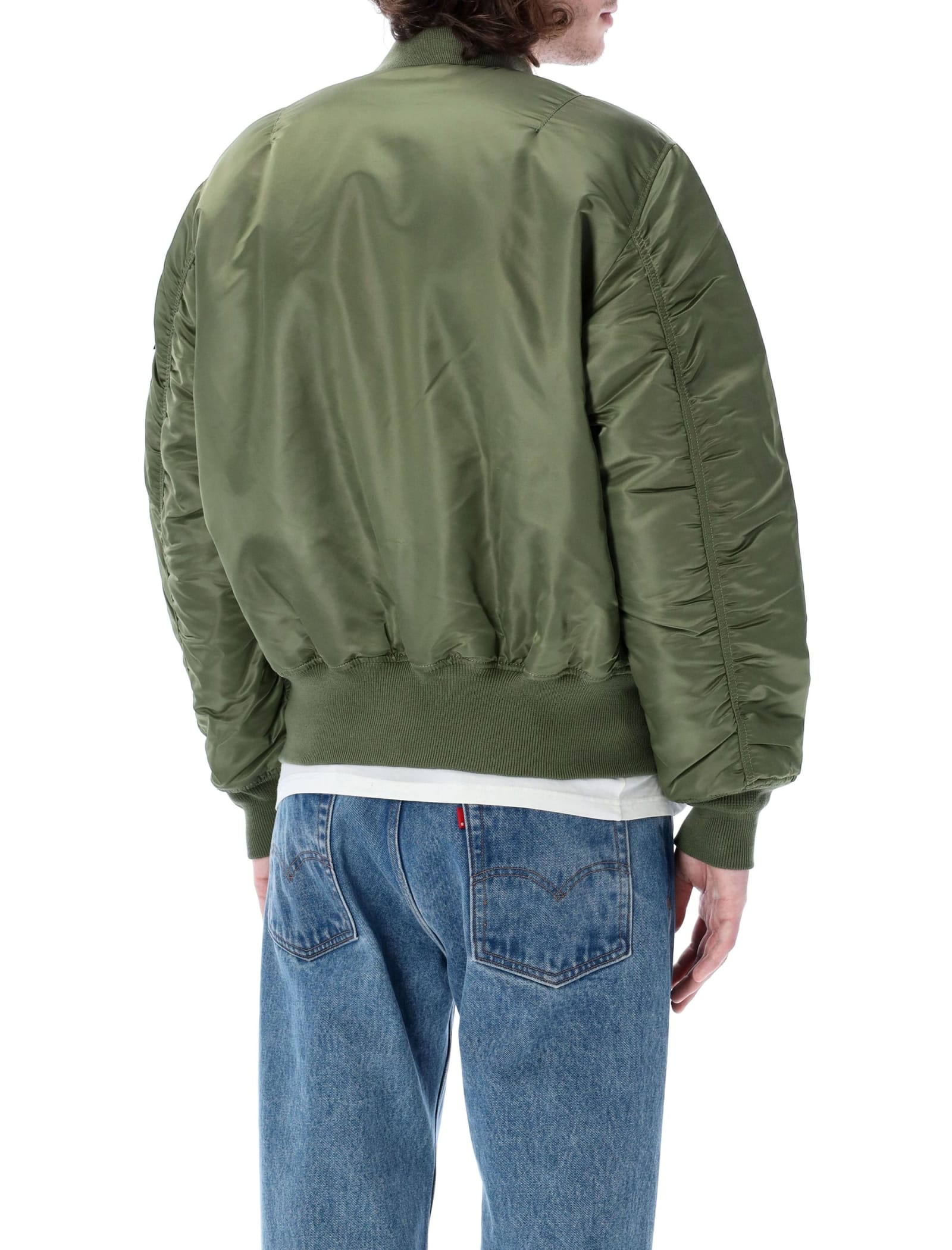 Shop Alpha Industries Ma-1 Reversible Bomber In Sage Green