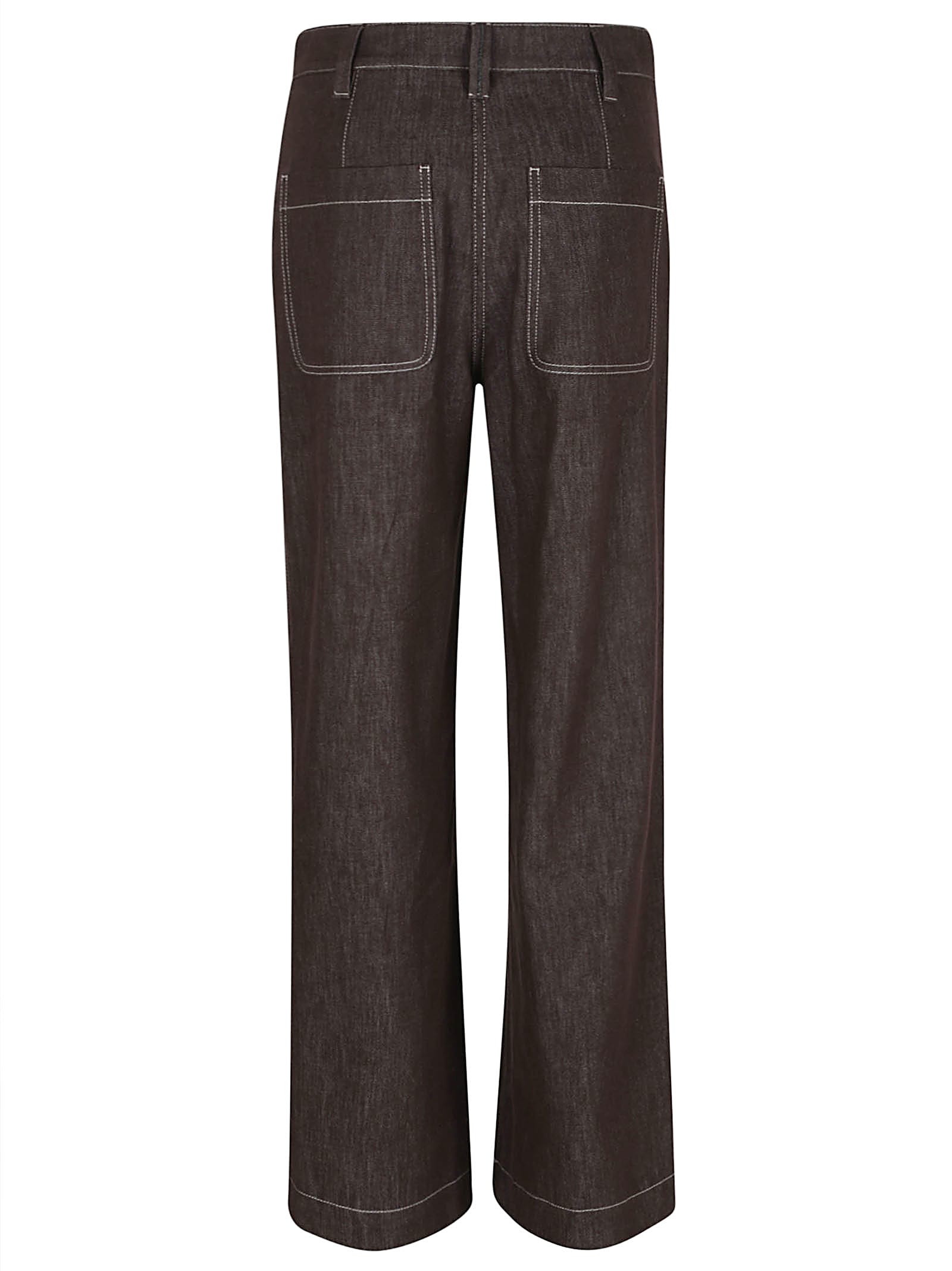 Brunello Cucinelli High-rise Cotton Tapered Pants In Brown