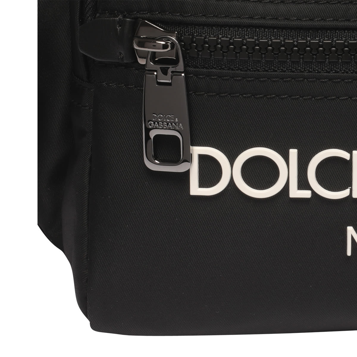 Shop Dolce & Gabbana Rubberized Logo Small Belt Bag In Black