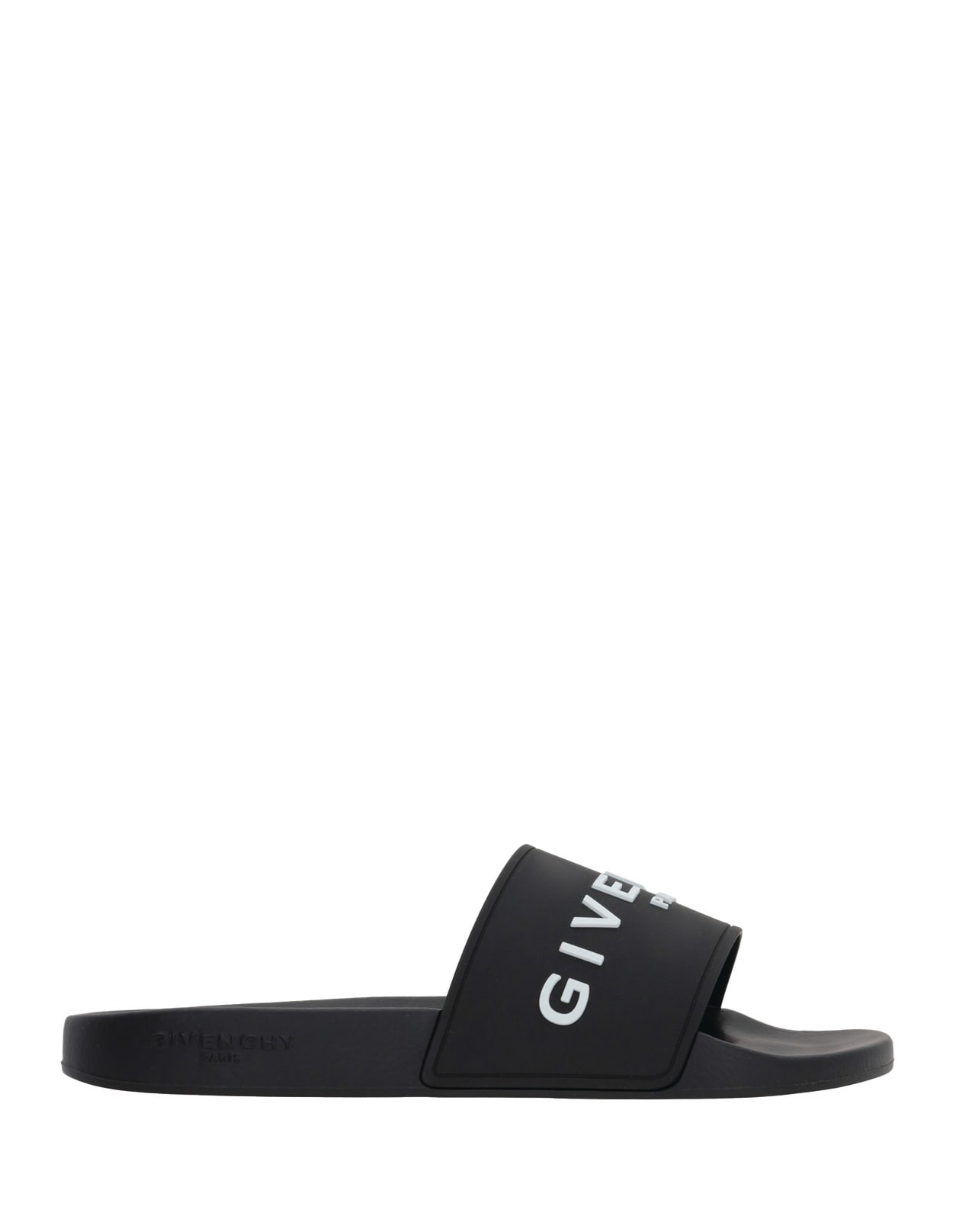 GIVENCHY BLACK RUBBER FLAT SANDAL WITH LOGO