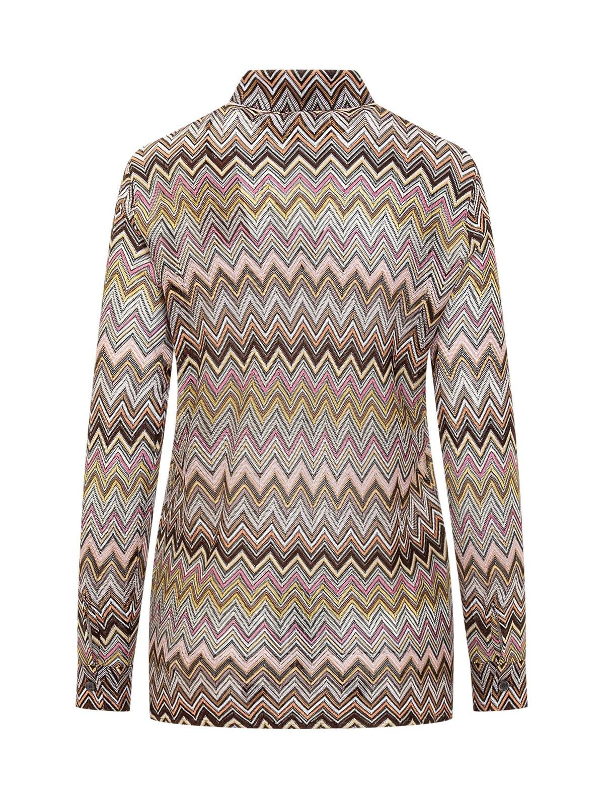 Shop Missoni Zig-zag Patterned Straight Hem Shirt In Multicolour