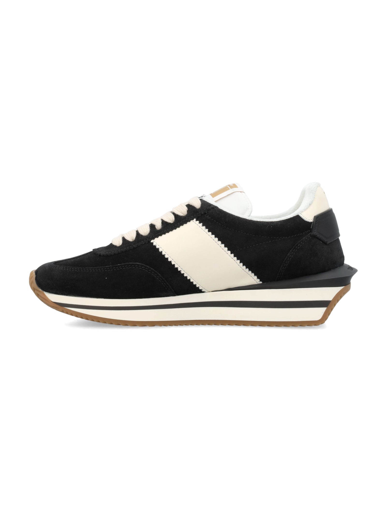 Shop Tom Ford James Sneakers In Black + Cream