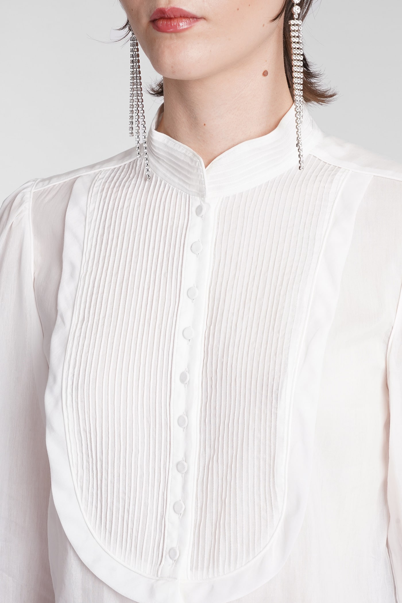 Shop Isabel Marant Balesa Shirt In White Cotton