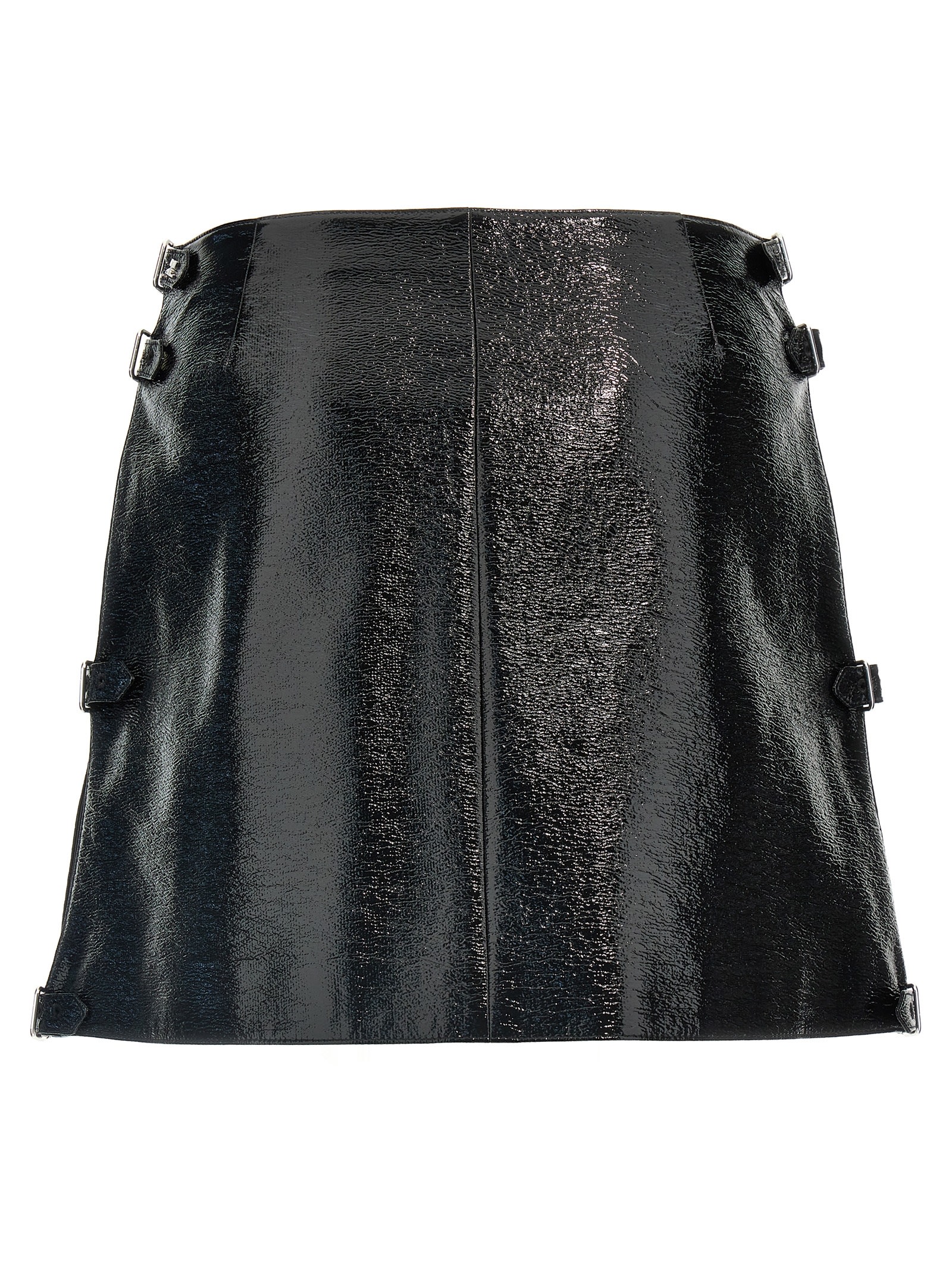 Courrèges Multi Sangle Vynil Mini Skirt In Black