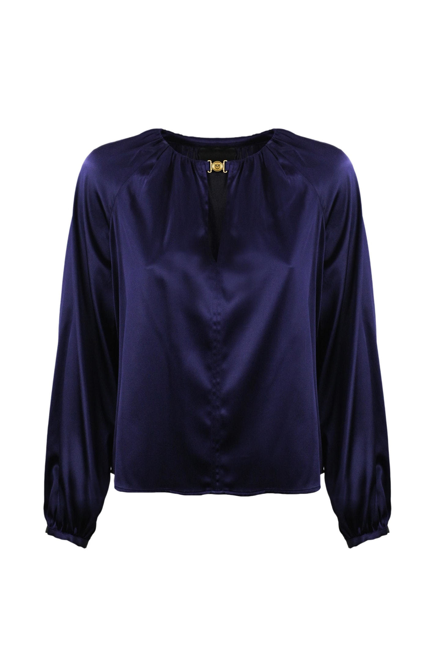 Pinko Long Sleeve Blouse In Stretch Satin